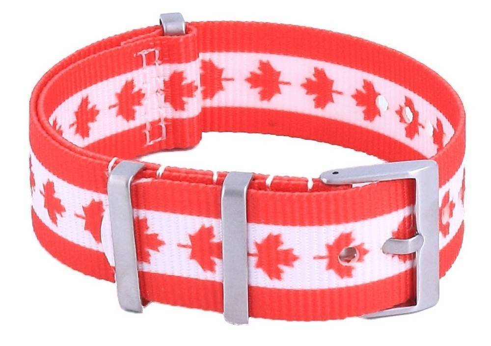Ratio NATO34 Canada National Flag Pattern Polyester 22mm Watch Strap - Prestige Stones