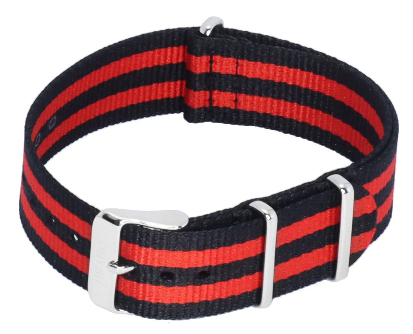 Ratio NATOR05 Multicolor Red And Black 20mm Polyester Watch Strap - Prestige Stones