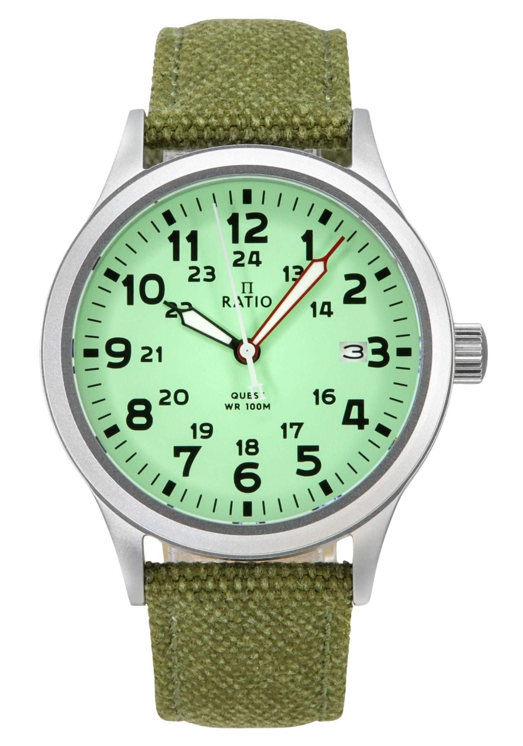 Ratio Quest Men's Field Watch Sapphire Canvas Strap Quartz RTQ021 100M Lewis And Clark Edition - Prestige Stones