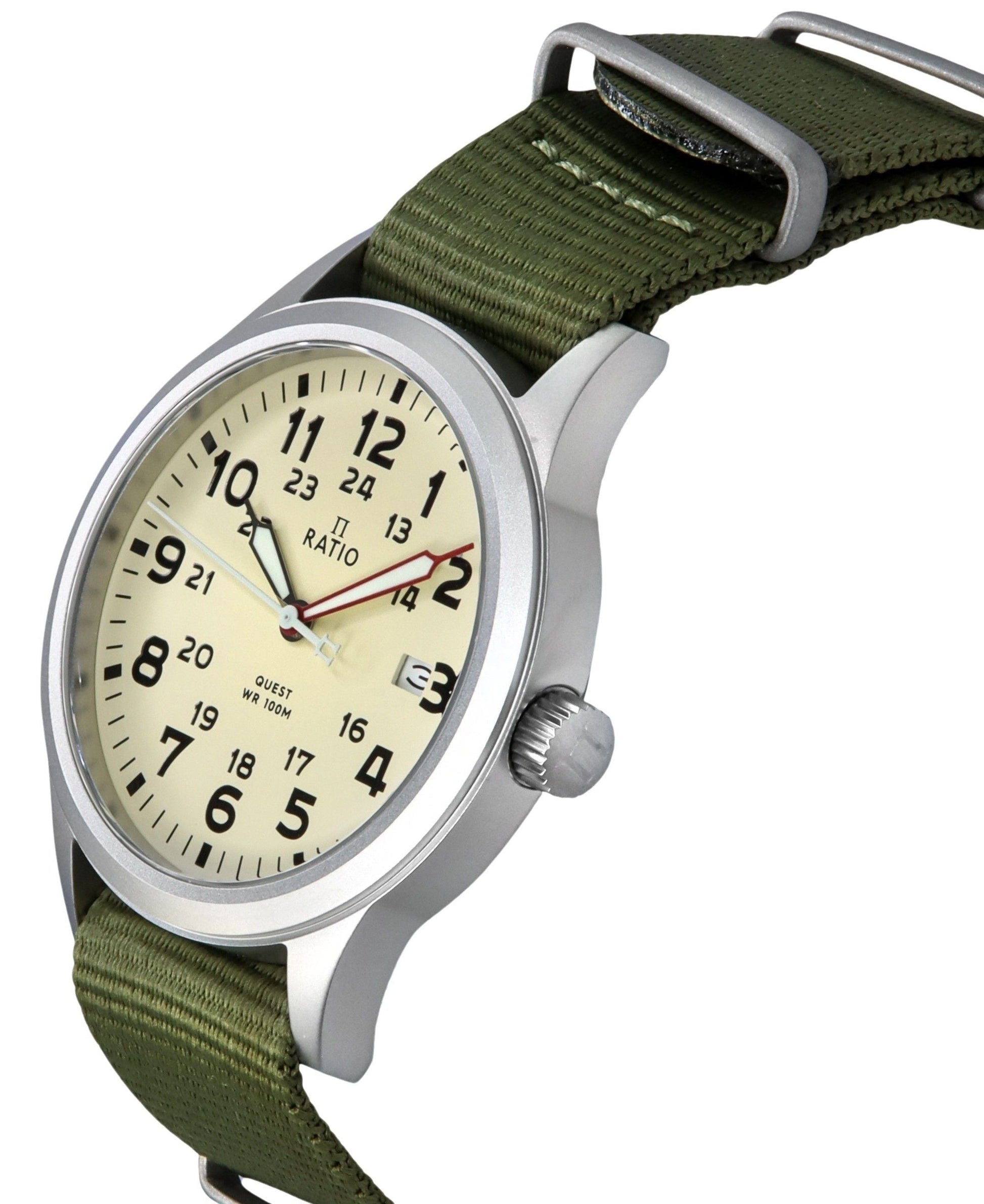 Ratio Quest Men's Field Watch Sapphire Nylon Strap Quartz RTQ011 100M Lewis And Clark Edition - Prestige Stones