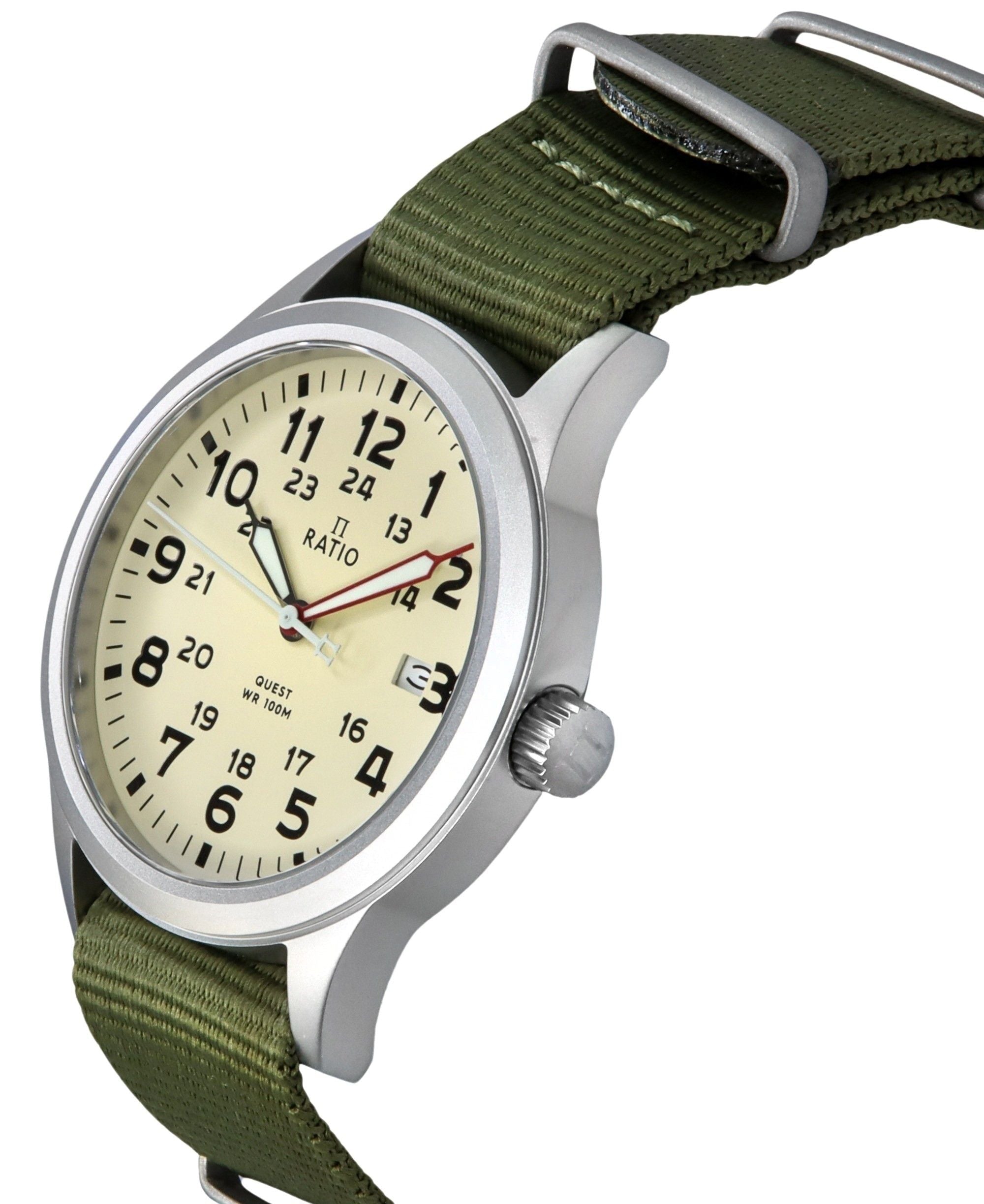 Ratio Quest Men's Field Watch Sapphire Nylon Strap Quartz RTQ011 100M Lewis And Clark Edition - Prestige Stones