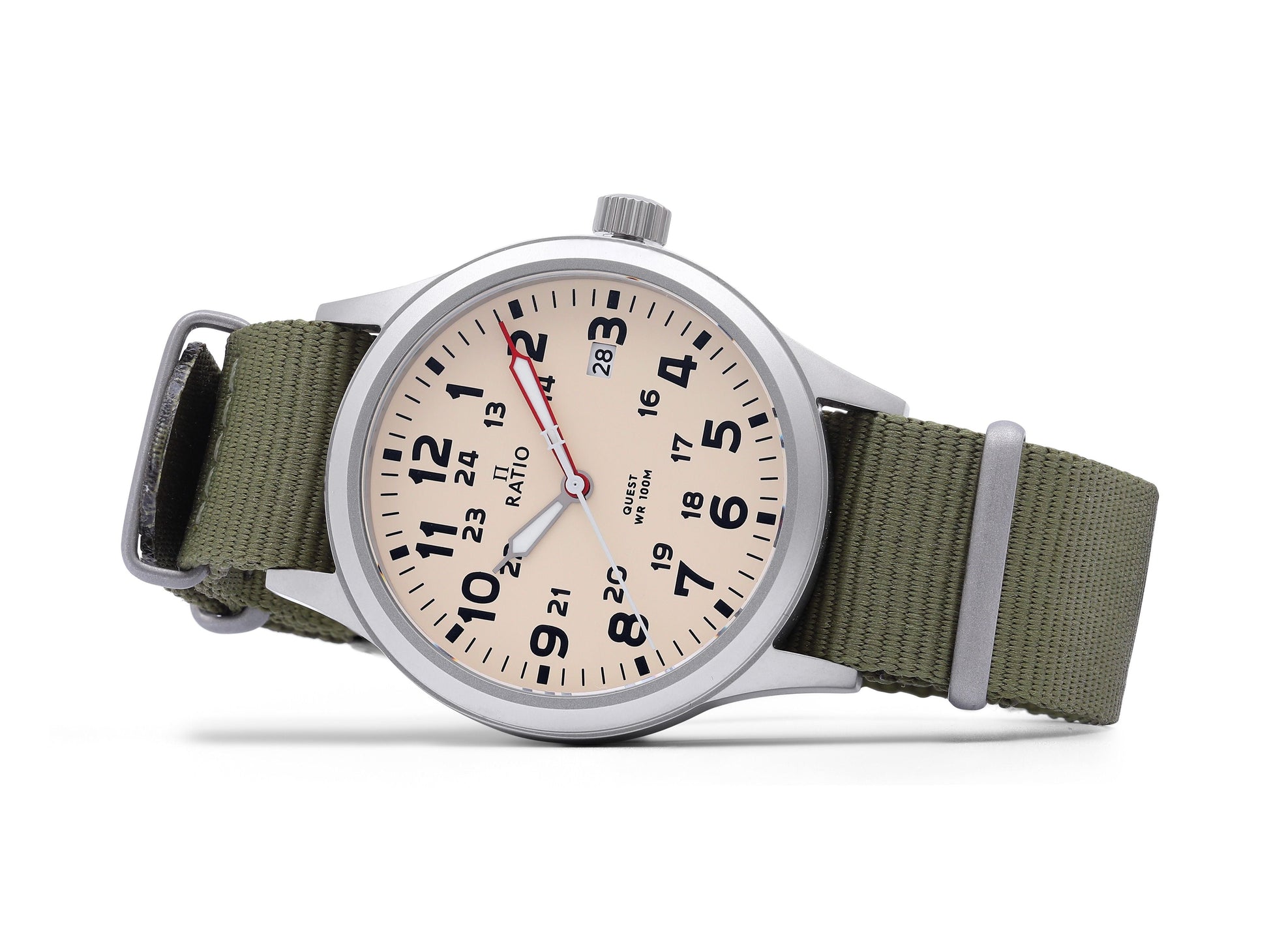 Ratio Quest Men's Field Watch Sapphire Nylon Strap Quartz RTQ011 100M Lewis And Clark Edition - Prestige Stones