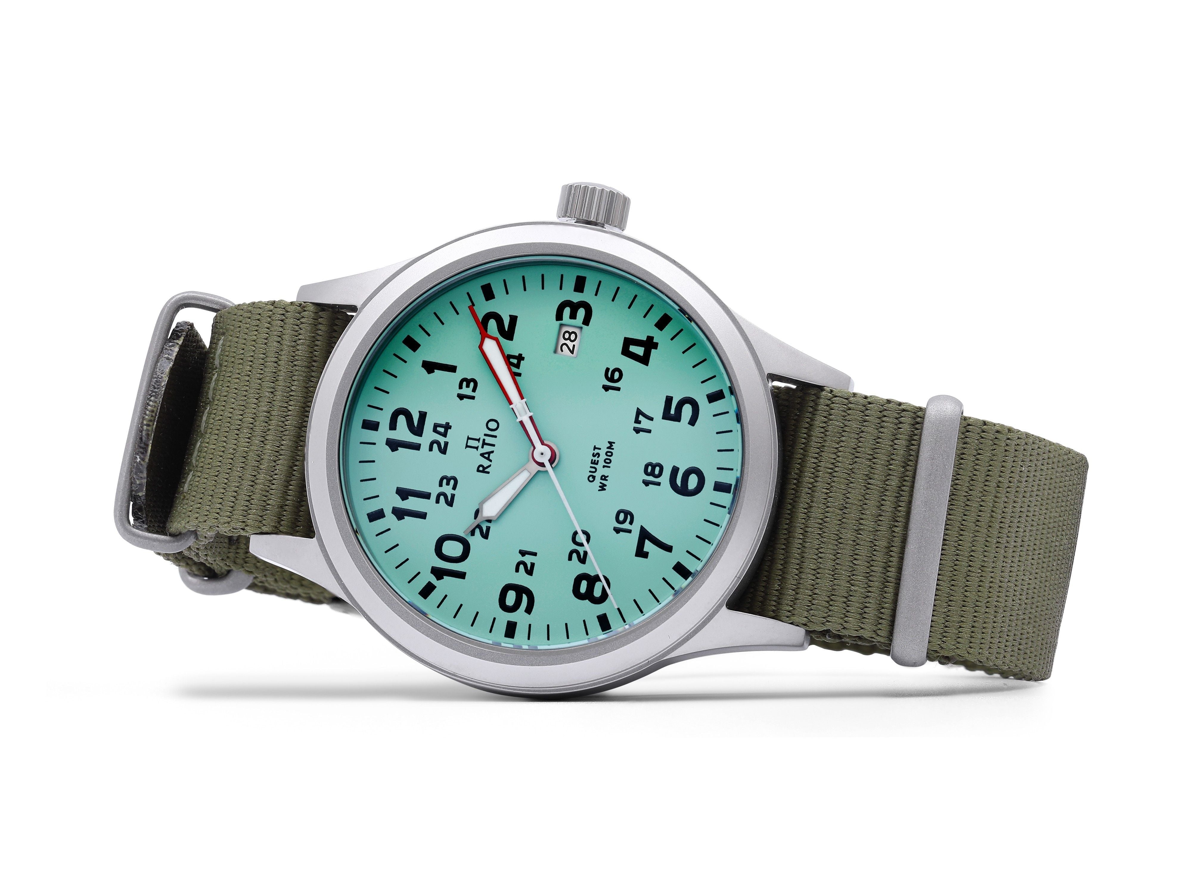 Ratio Quest Men's Field Watch Sapphire Nylon Strap Quartz RTQ015 100M Lewis And Clark Edition - Prestige Stones