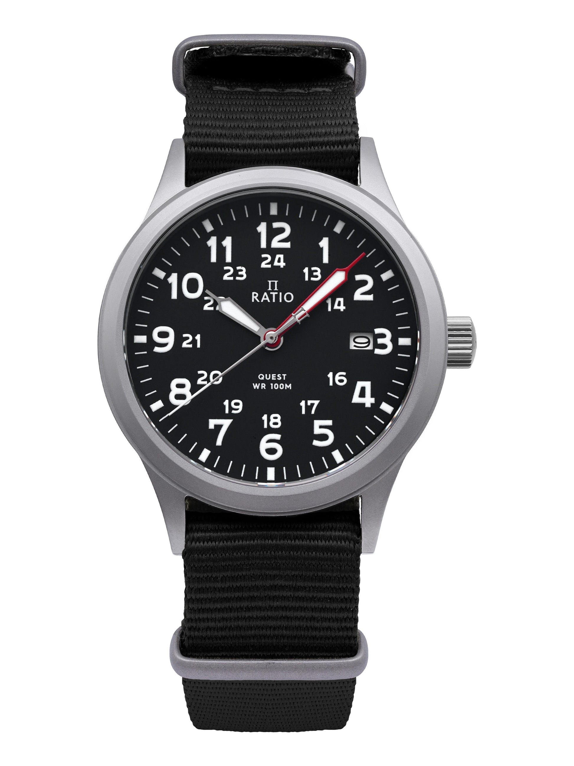 Ratio Quest Men's Field Watch Sapphire Nylon Strap Quartz RTQ017 100M Lewis And Clark Edition - Prestige Stones