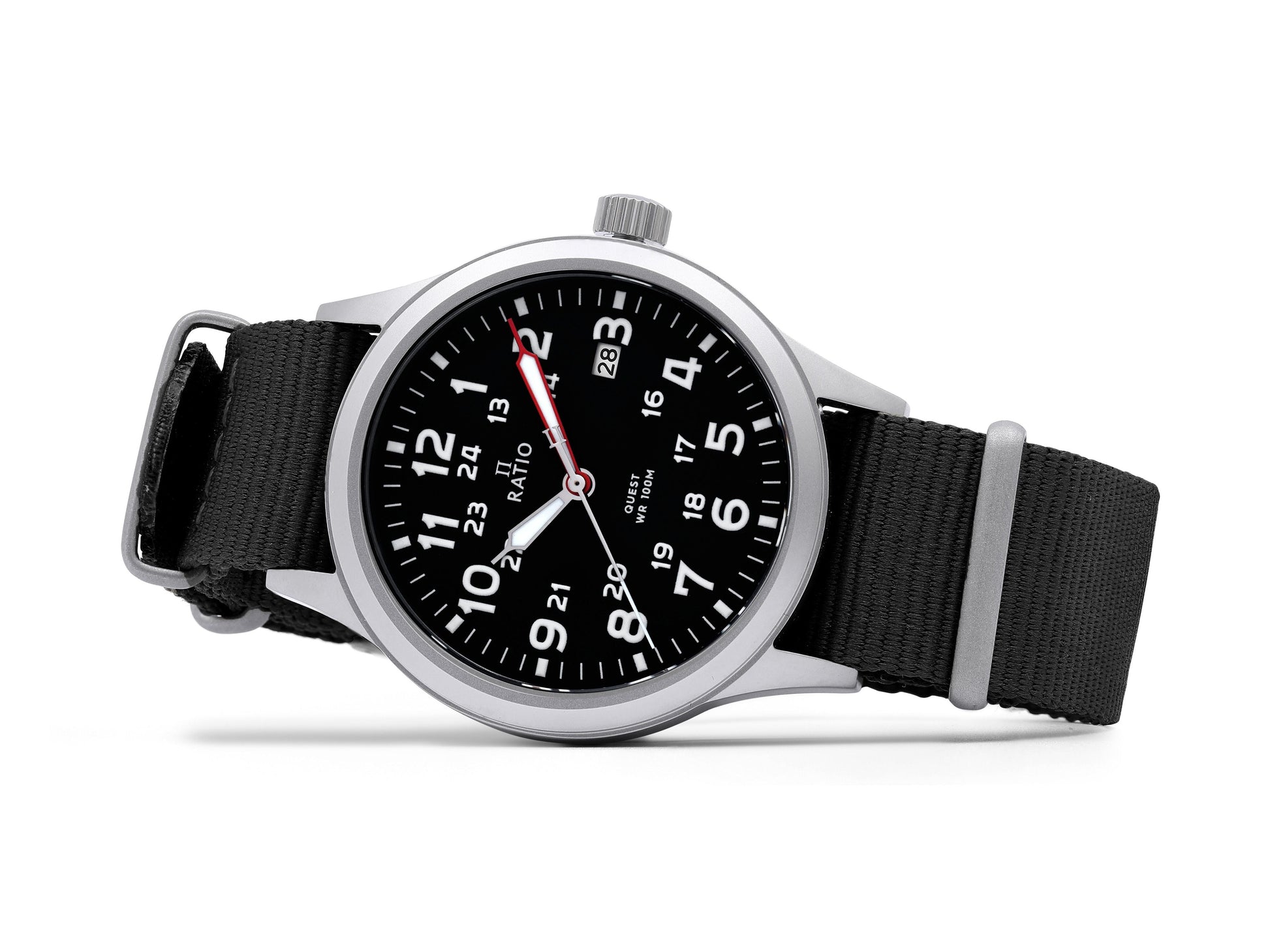 Ratio Quest Men's Field Watch Sapphire Nylon Strap Quartz RTQ017 100M Lewis And Clark Edition - Prestige Stones
