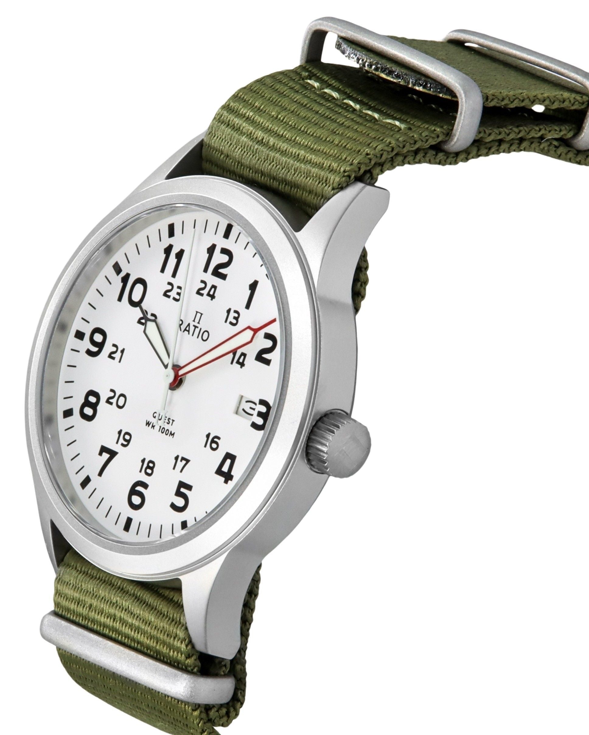 Ratio Quest Men's Field Watch Sapphire Nylon Strap Quartz RTQ025 100M Lewis And Clark Edition - Prestige Stones