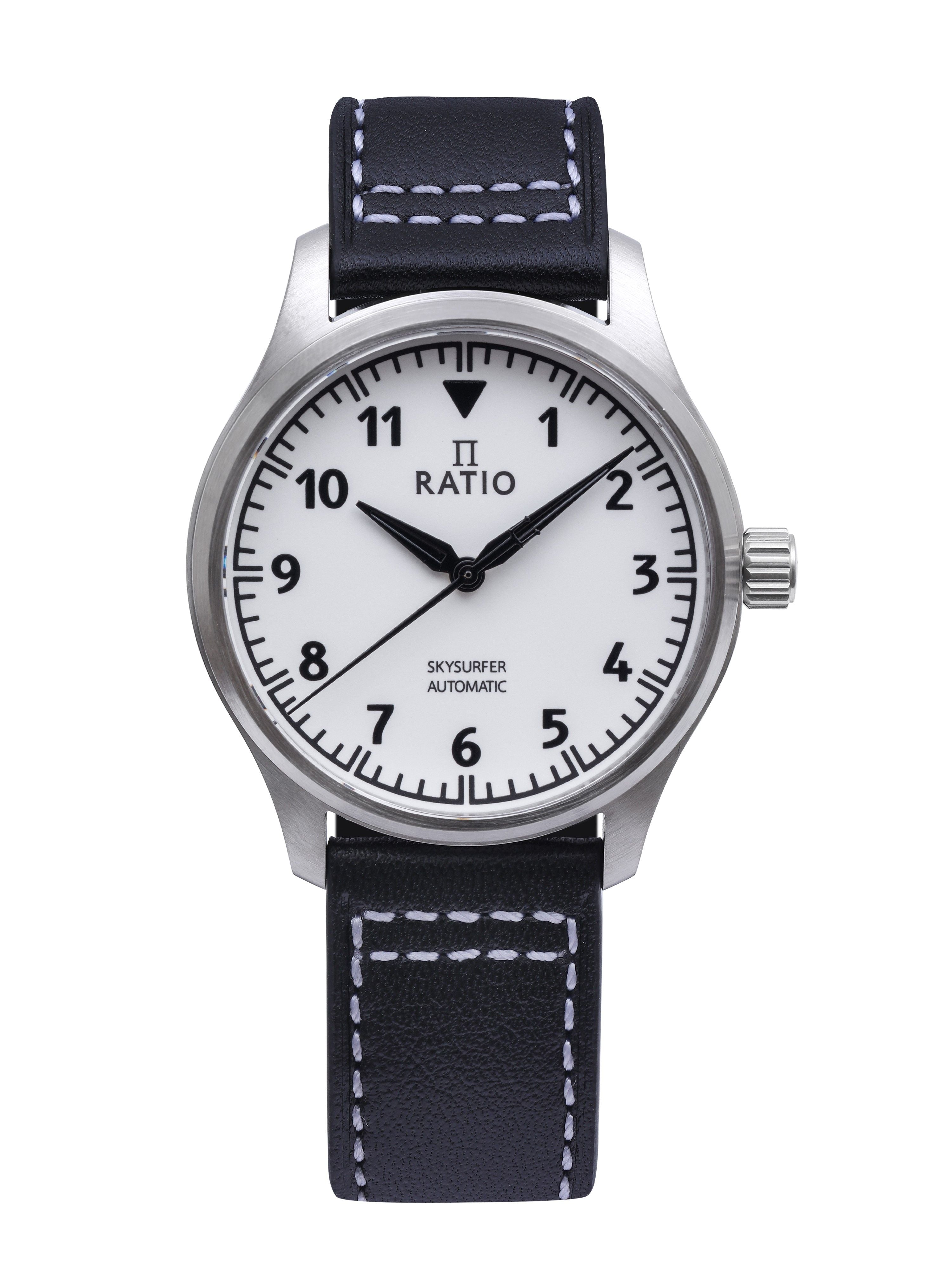 Ratio Skysurfer Pilot Full Luminous Dial Leather Automatic RTS307 200M Men's Watch - Prestige Stones