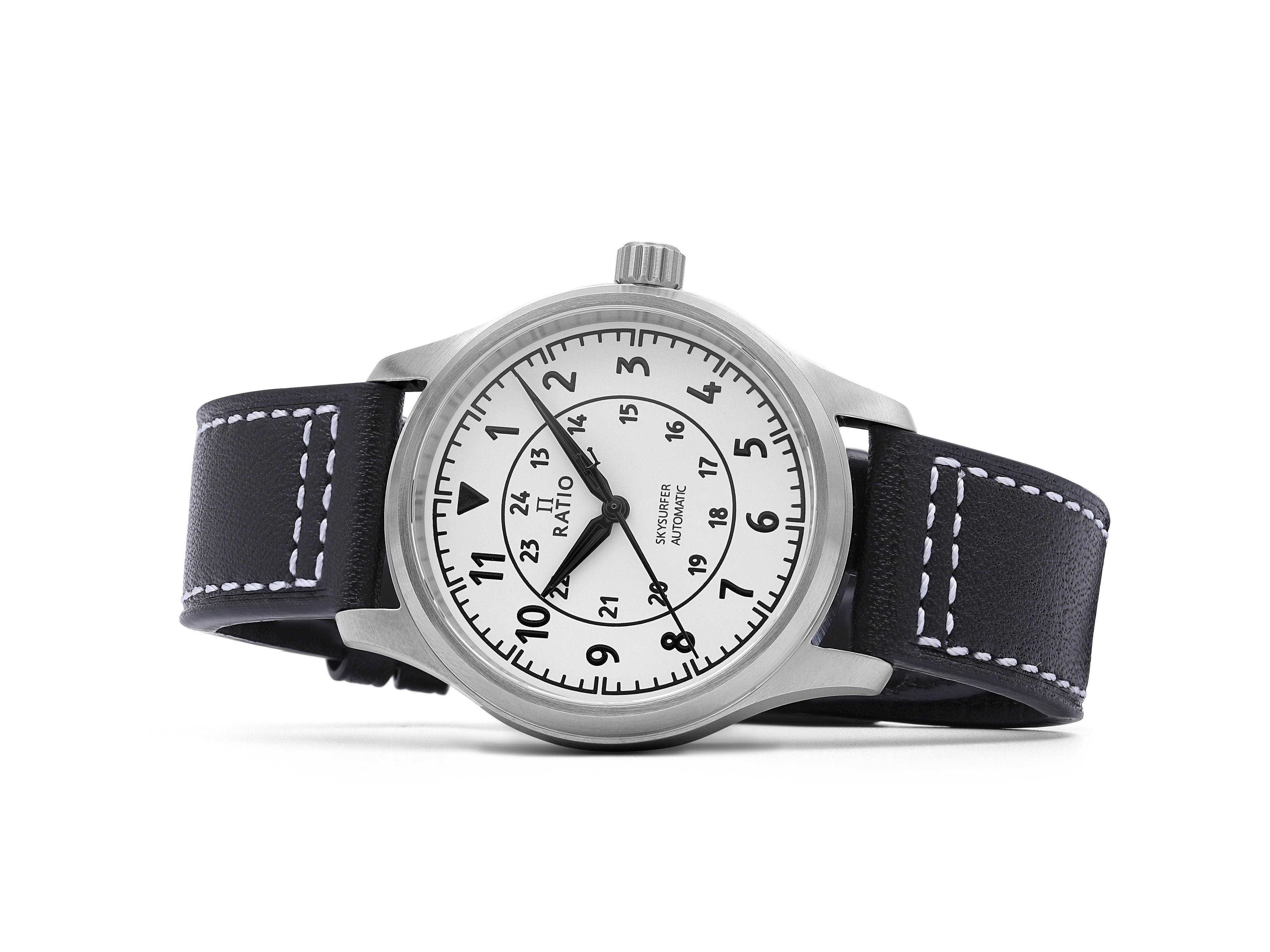 Ratio Skysurfer Pilot Full Luminous Dial Leather Automatic RTS316 200M Men's Watch - Prestige Stones