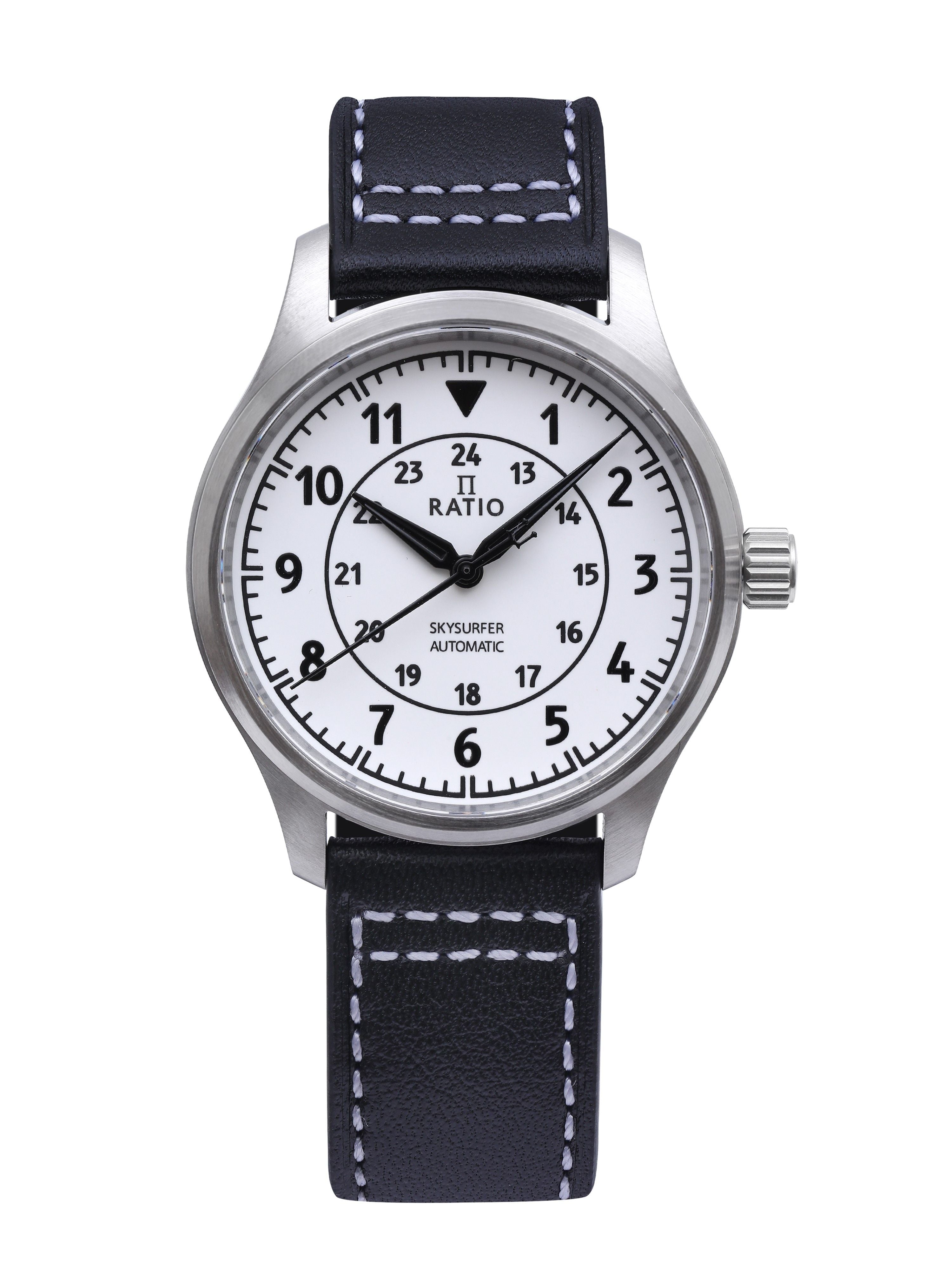 Ratio Skysurfer Pilot Full Luminous Dial Leather Automatic RTS316 200M Men's Watch - Prestige Stones