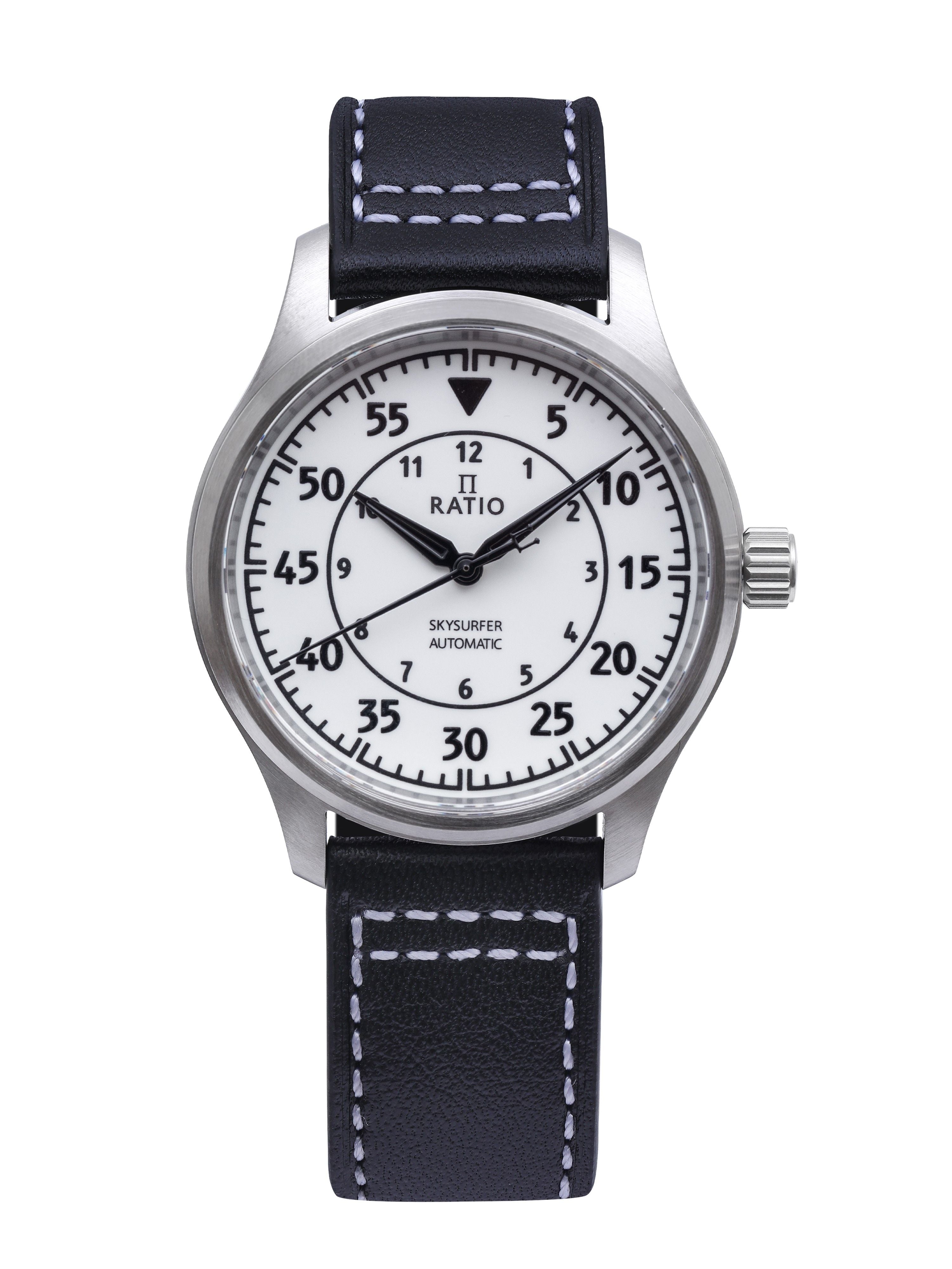 Ratio Skysurfer Pilot Full Luminous Dial Leather Automatic RTS324 200M Men's Watch - Prestige Stones