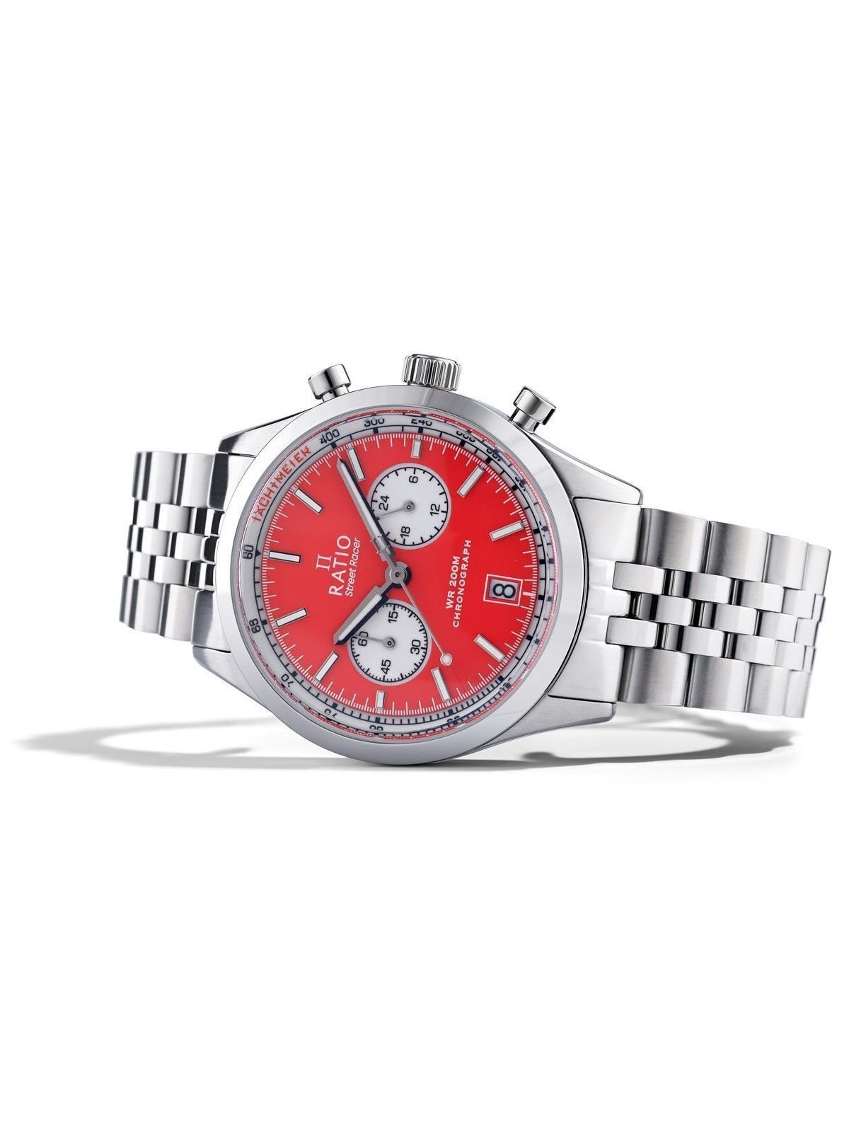 Ratio Street Racer Chronograph RTC015 200M Red Reverse Panda Dial Limited Edition Watch - Prestige Stones