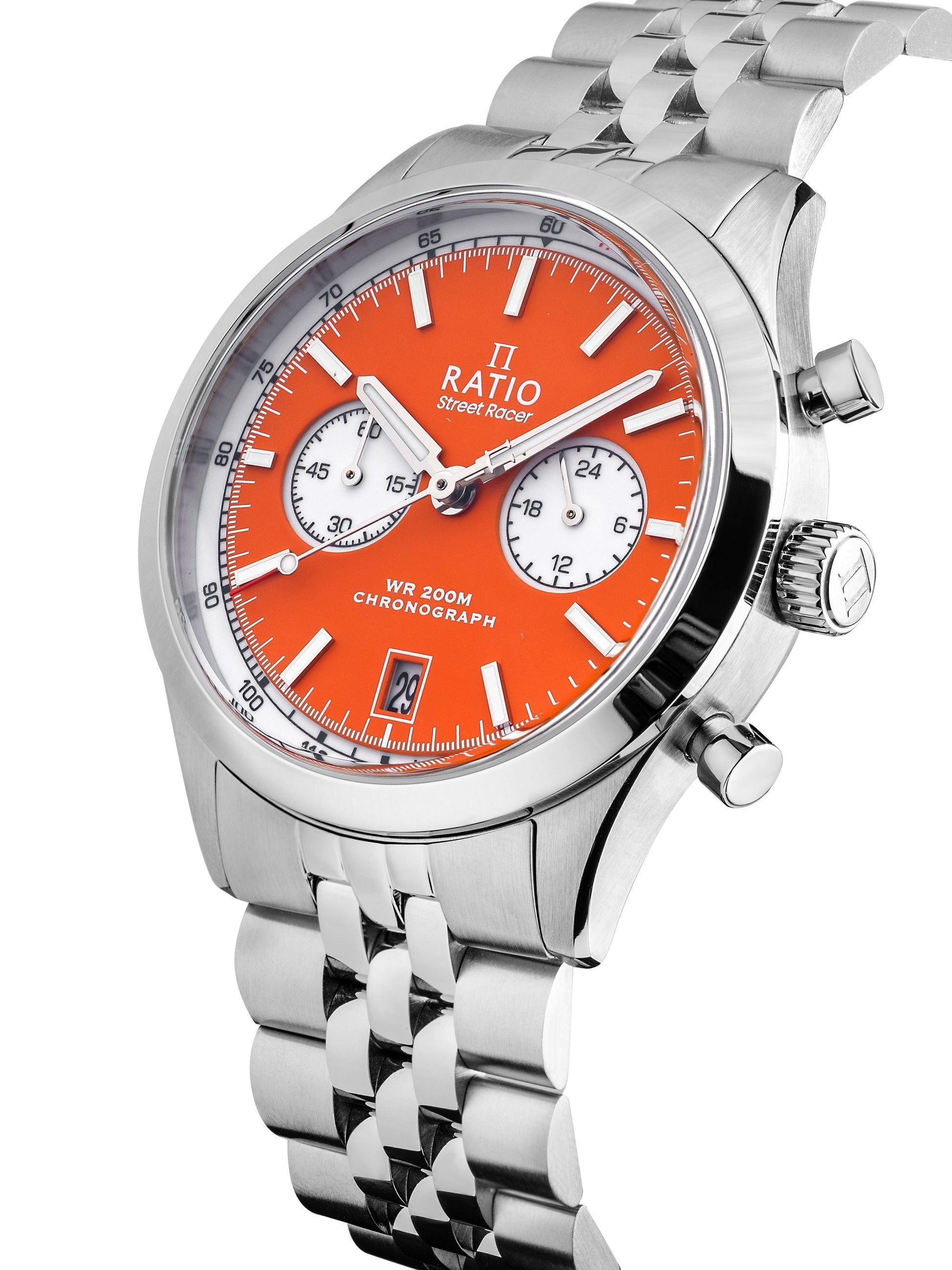 Ratio Street Racer Chronograph RTC016 200M Orange Reverse Panda Dial Limited Edition Watch - Prestige Stones