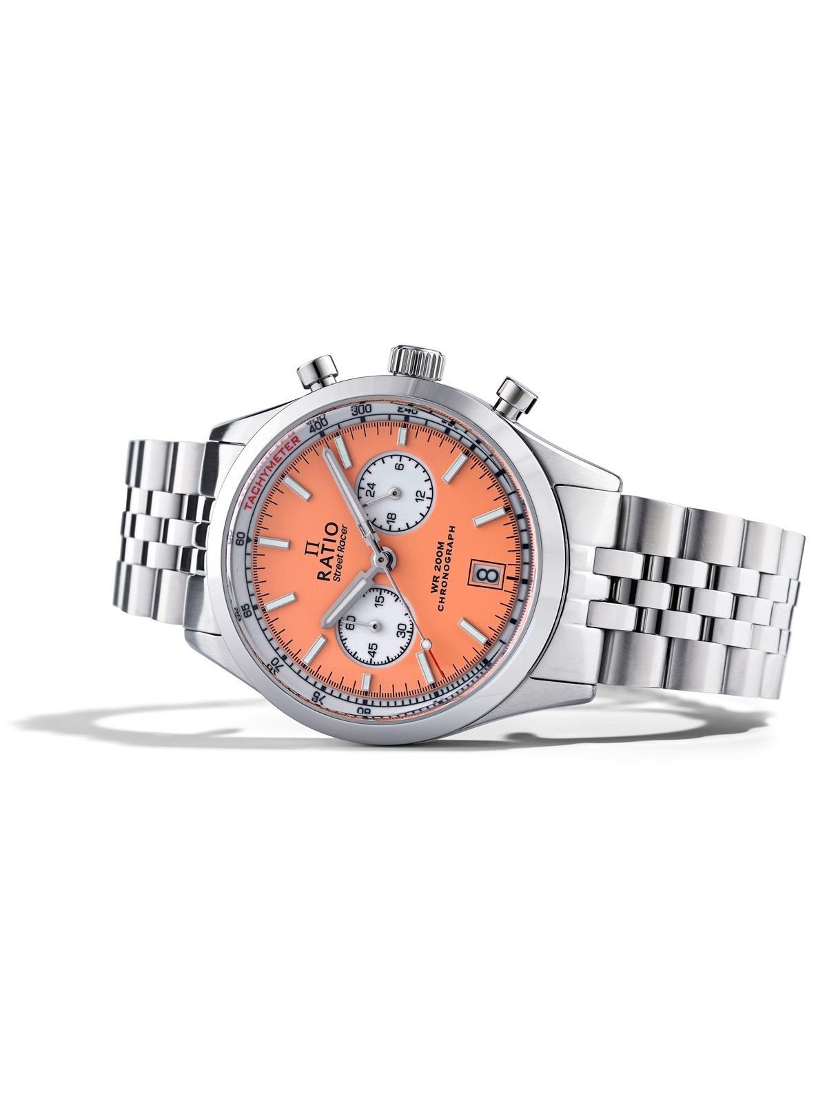 Ratio Street Racer Chronograph RTC019 200M Salmon Reverse Panda Dial Limited Edition Watch - Prestige Stones