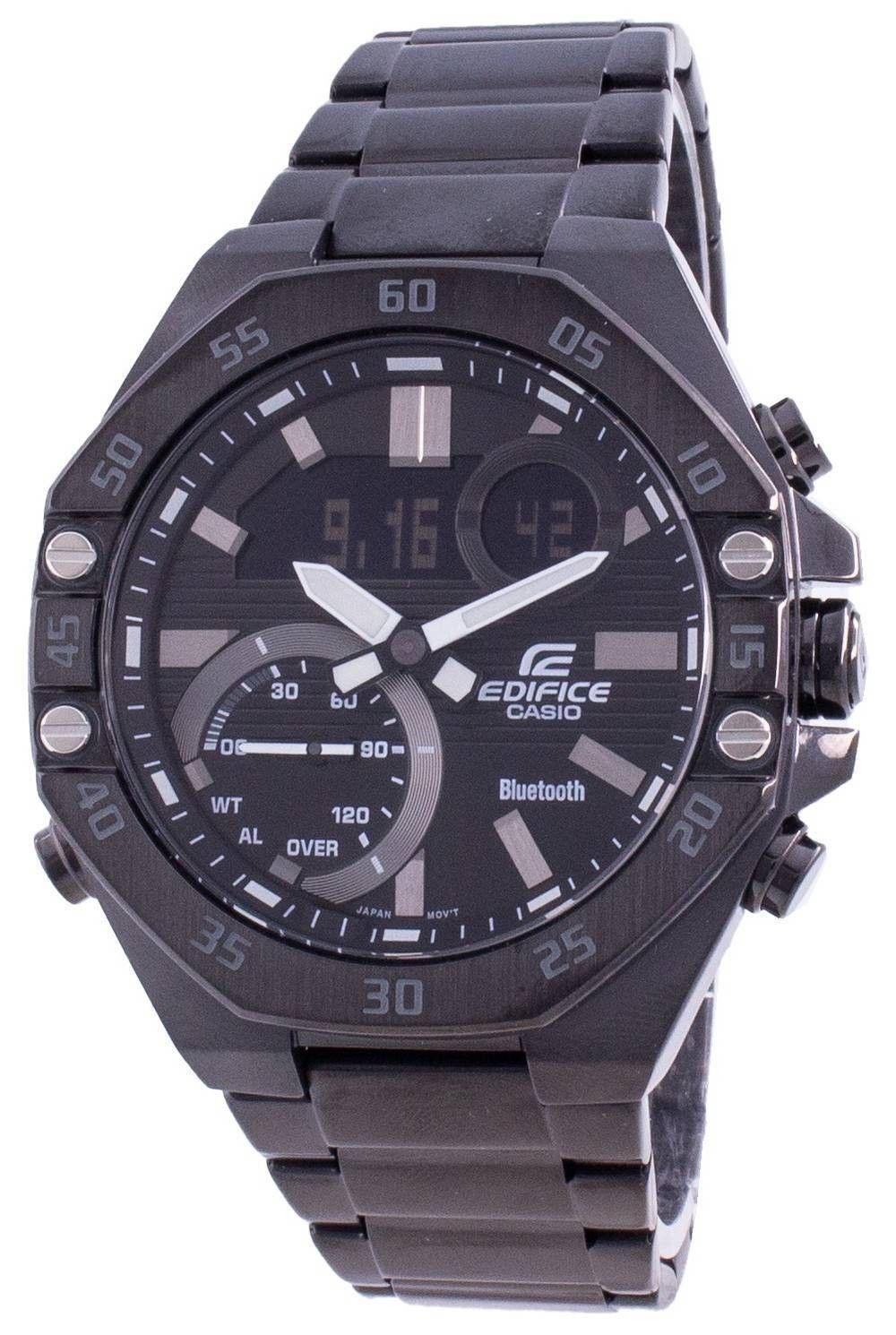 Refurbished Casio Edifice Analog Digital Smartphone Link Stainless Steel Black Dial Quartz ECB - 10DC - 1A 100M Men's Watch - Prestige Stones