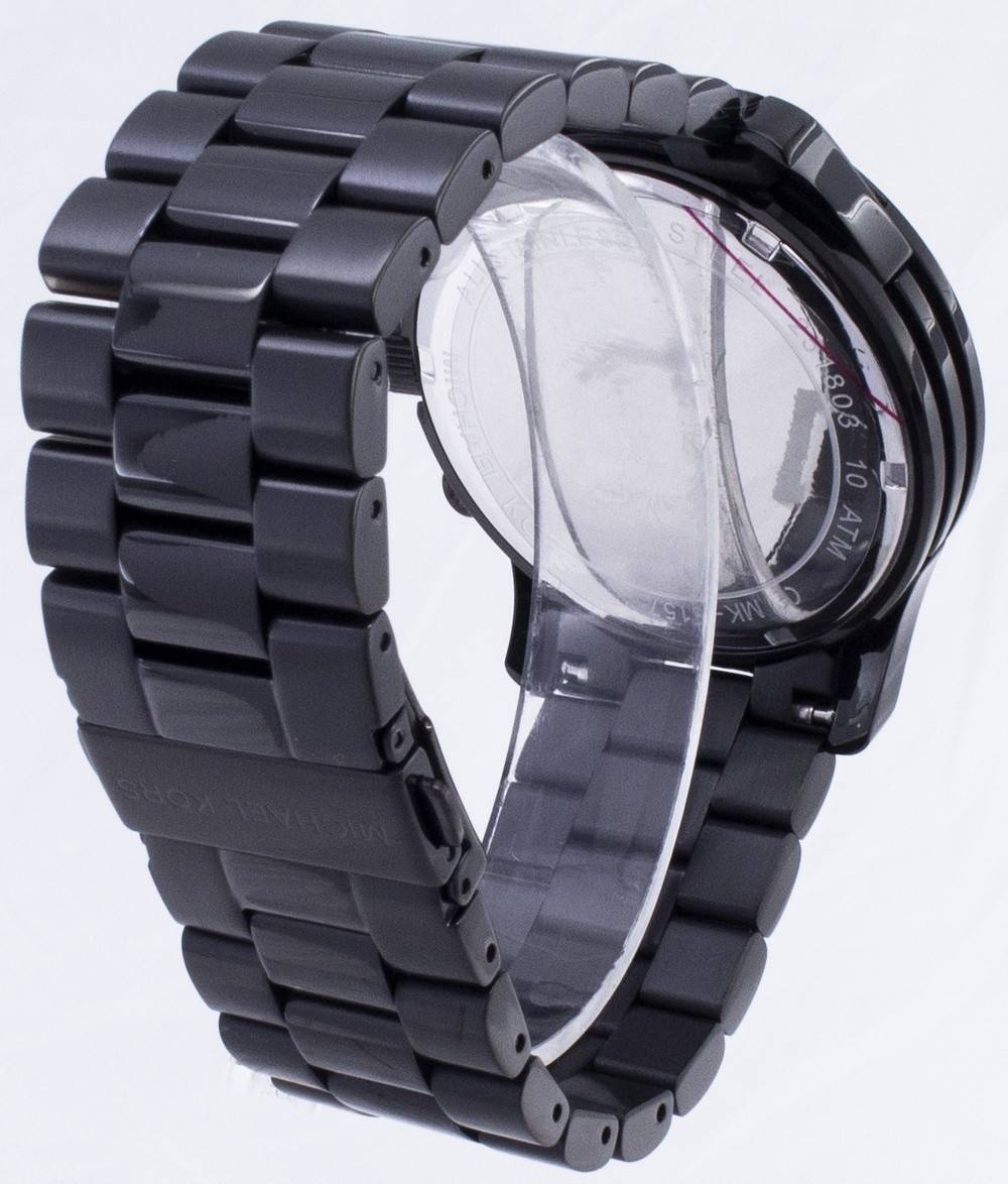 Refurbished Michael Kors Runway Chronograph Stainless Steel Black Dial Quartz MK8157 100M Men's Watch - Prestige Stones