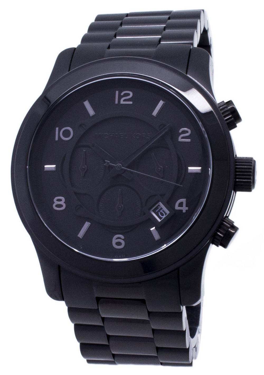 Refurbished Michael Kors Runway Chronograph Stainless Steel Black Dial Quartz MK8157 100M Men's Watch - Prestige Stones