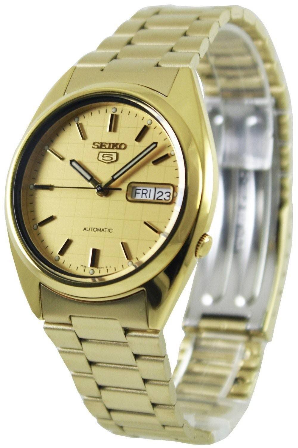 Refurbished Seiko 5 Automatic Gold Dial SNXL72K1 SNXL72K Men's Watch - Prestige Stones