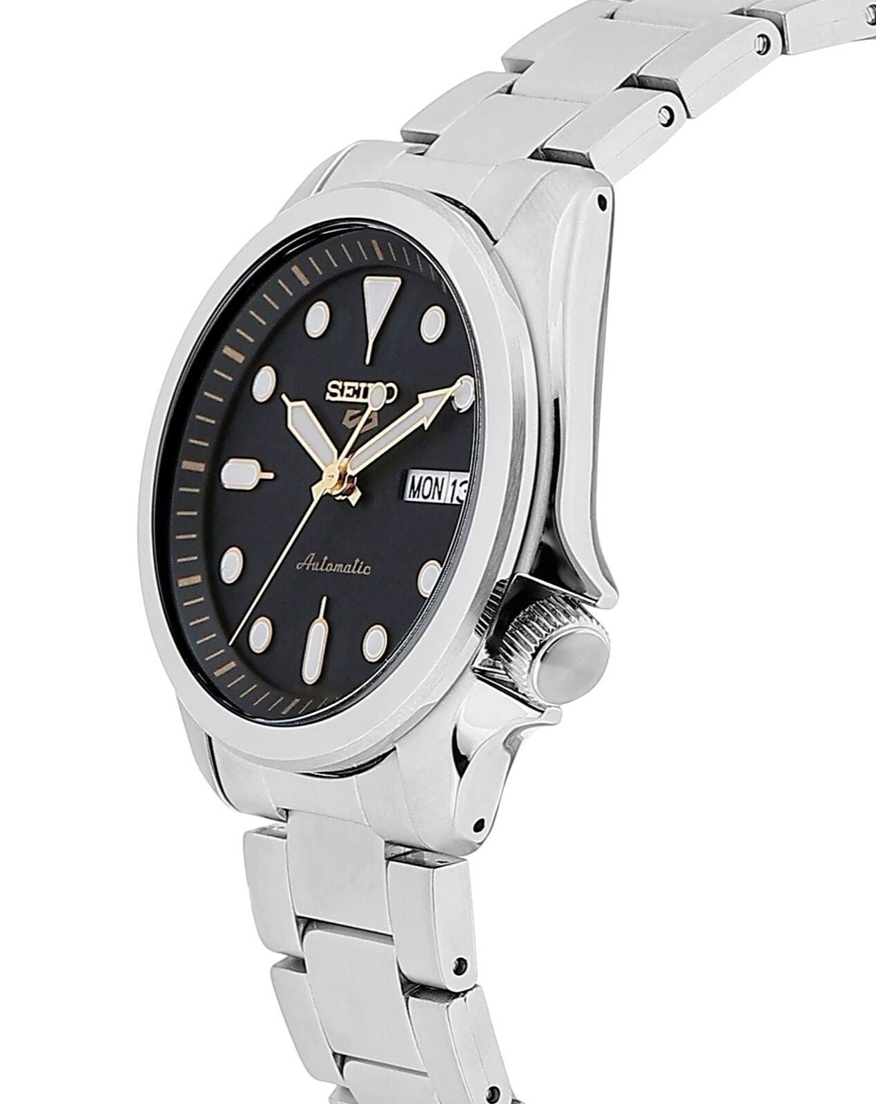 Refurbished Seiko 5 Sports GMT Champagne Flieger Suit Style Leather Strap Automatic SRPJ87K1 100M Men's Watch - Prestige Stones