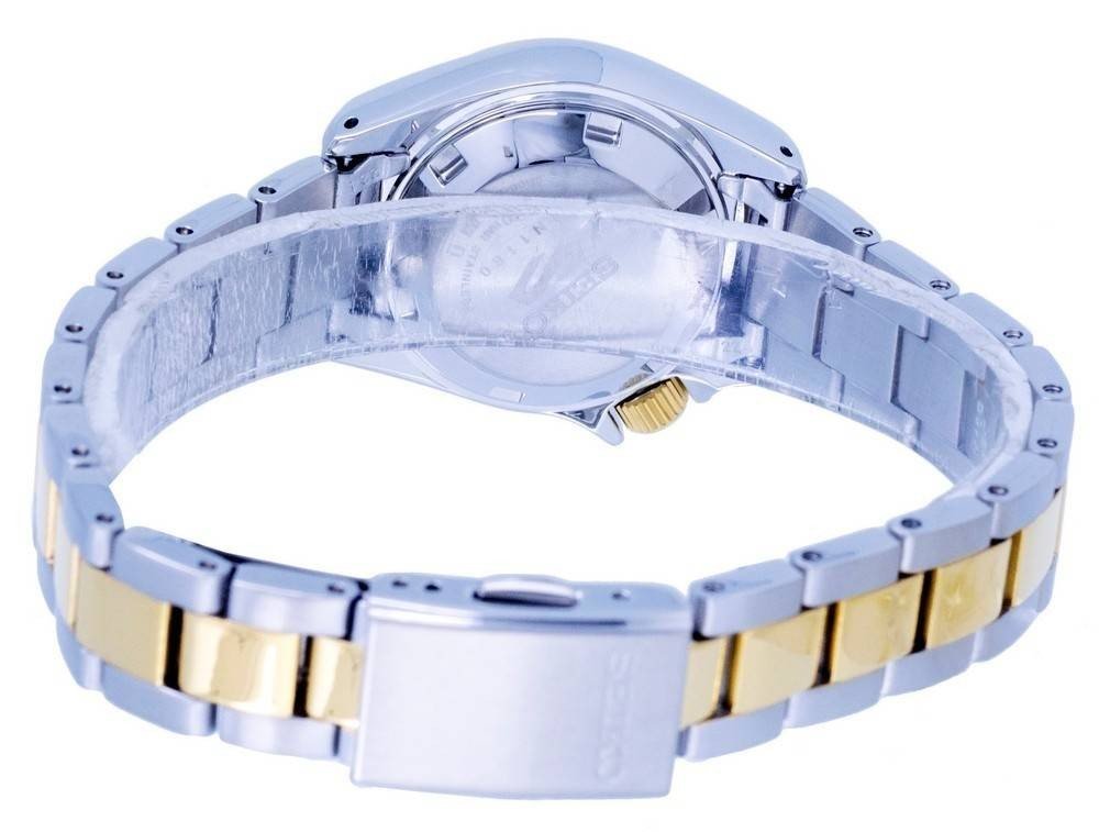Refurbished Seiko 5 Sports Two Tone Stainless Steel White Dial Automatic SRE004 SRE004K1 SRE004K 100M Women's Watch - Prestige Stones