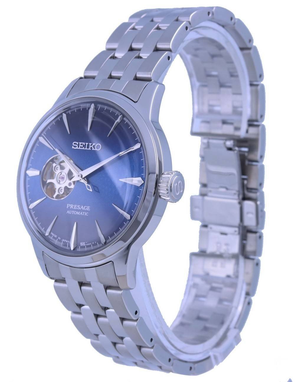 Refurbished Seiko Presage Cocktail Time Blue Acapulco Open Heart Automatic SSA439J1 Men's Watch - Prestige Stones