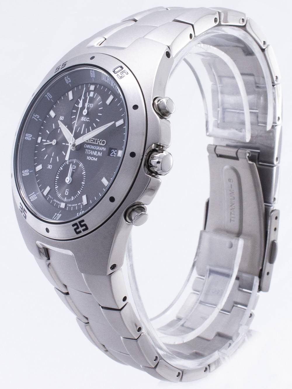 Refurbished Seiko Titanium Chronograph SND419 SND419P1 SND419P Men's Watch - Prestige Stones