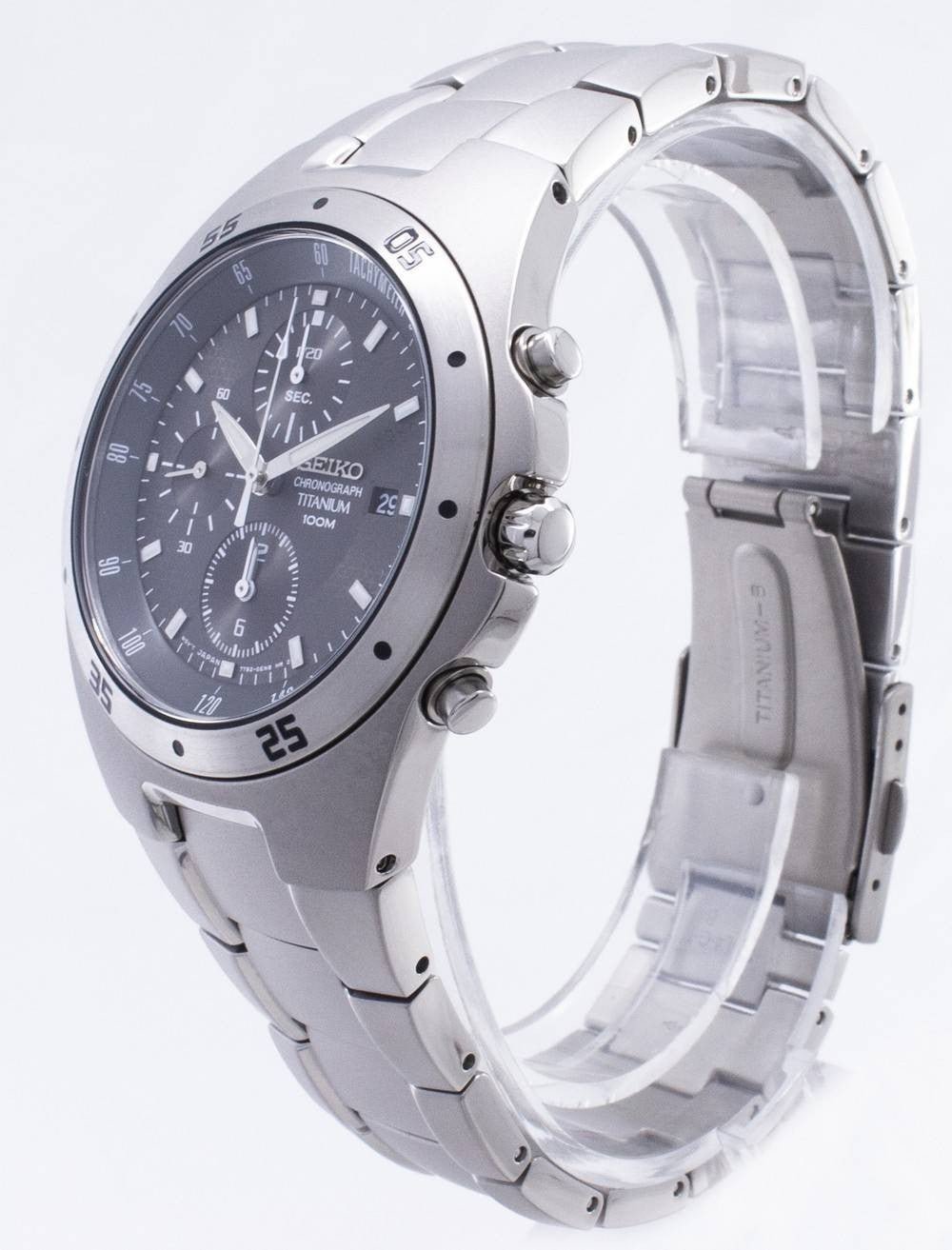 Refurbished Seiko Titanium Chronograph SND419 SND419P1 SND419P Men's Watch - Prestige Stones