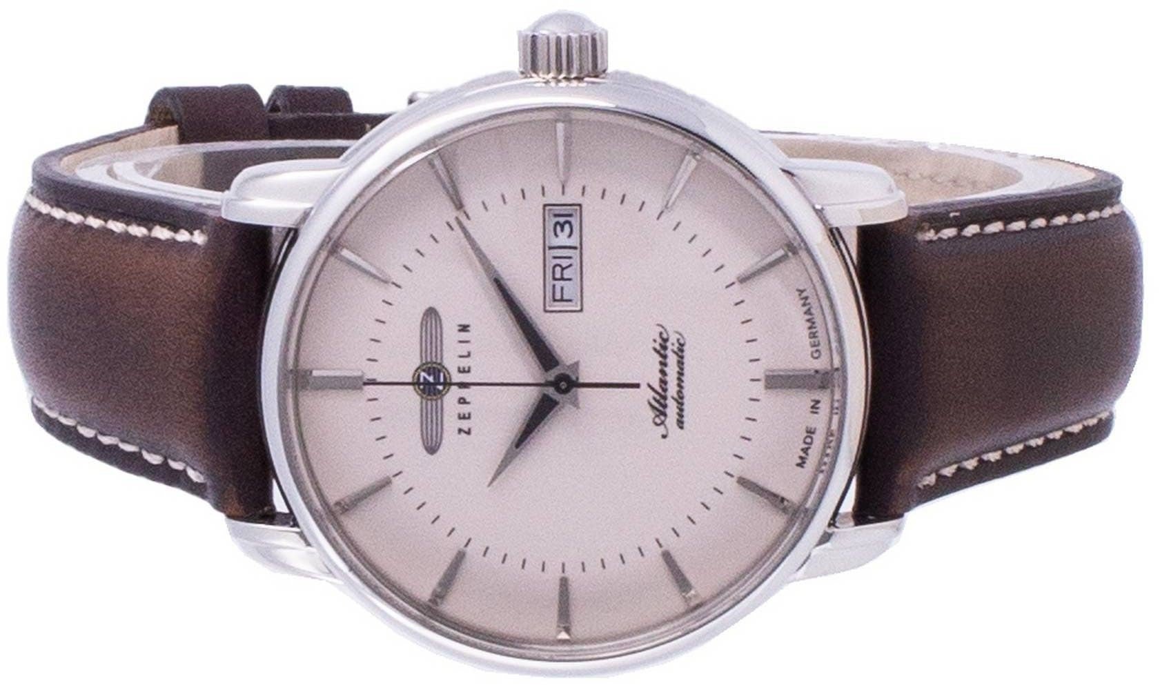 Refurbished Zeppelin Atlantic Beige Dial Leather Strap Automatic 8466 - 5 84665 Men's Watch - Prestige Stones