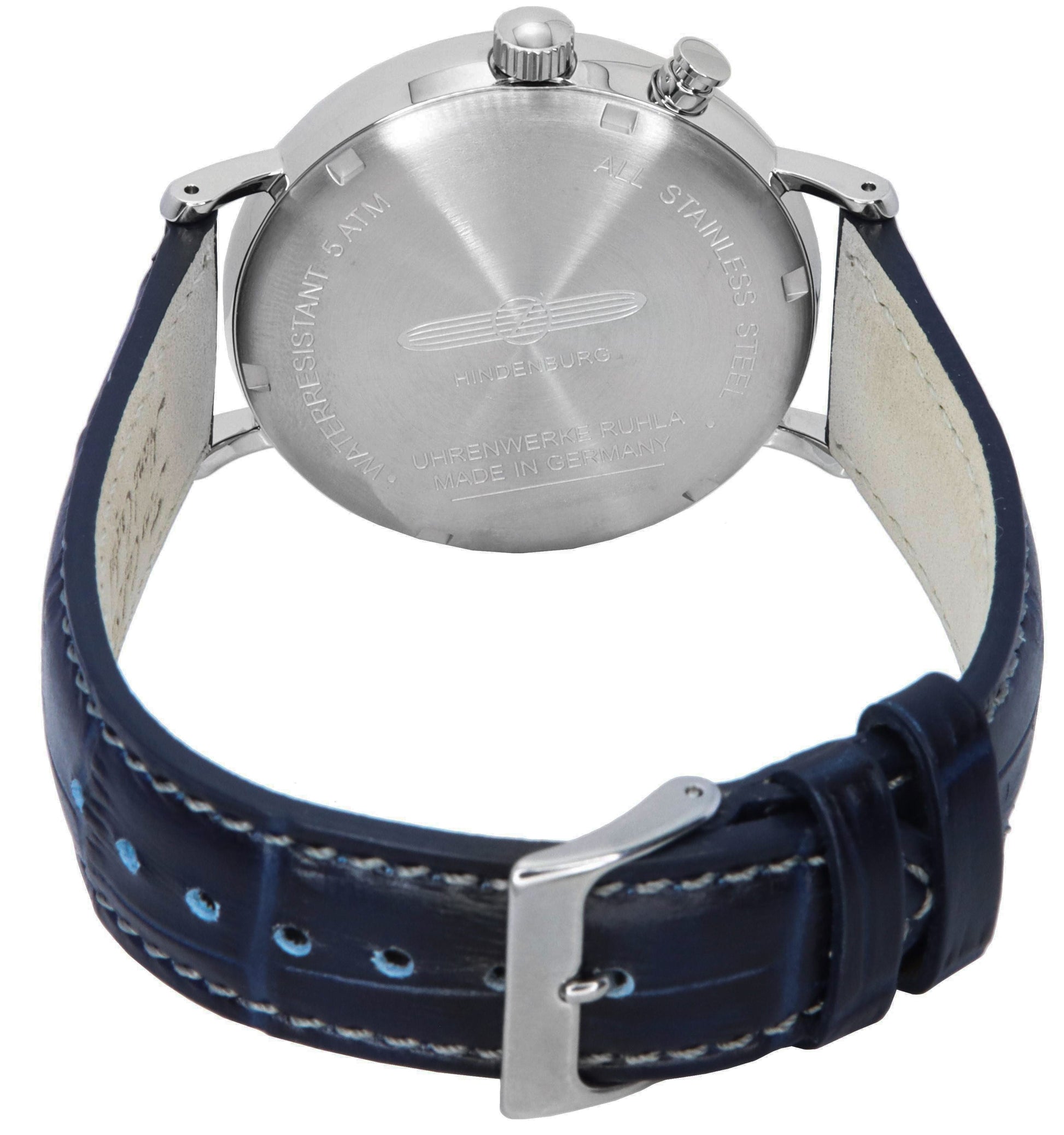 Refurbished Zeppelin LZ 129 Hindenburg Leather Strap Moon Phase White Dial Quartz 80761 Men's Watch - Prestige Stones