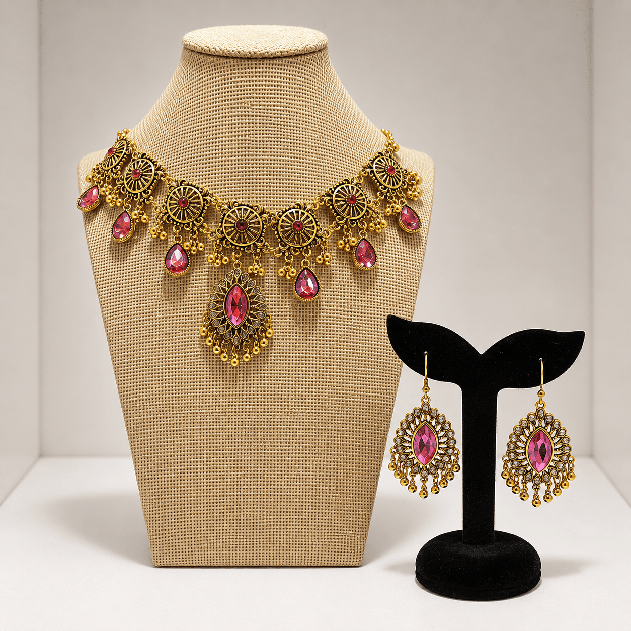 Royal Crimson Vintage Jewellery Set - Prestige Stones