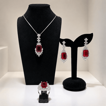 Ruby Royale Statement Jewellery Set - Prestige Stones