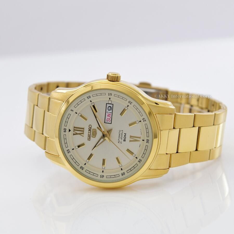 Seiko 5 Automatic Gold Tone Dial SNKP20 SNKP20K1 SNKP20K Men's Watch - Prestige Stones
