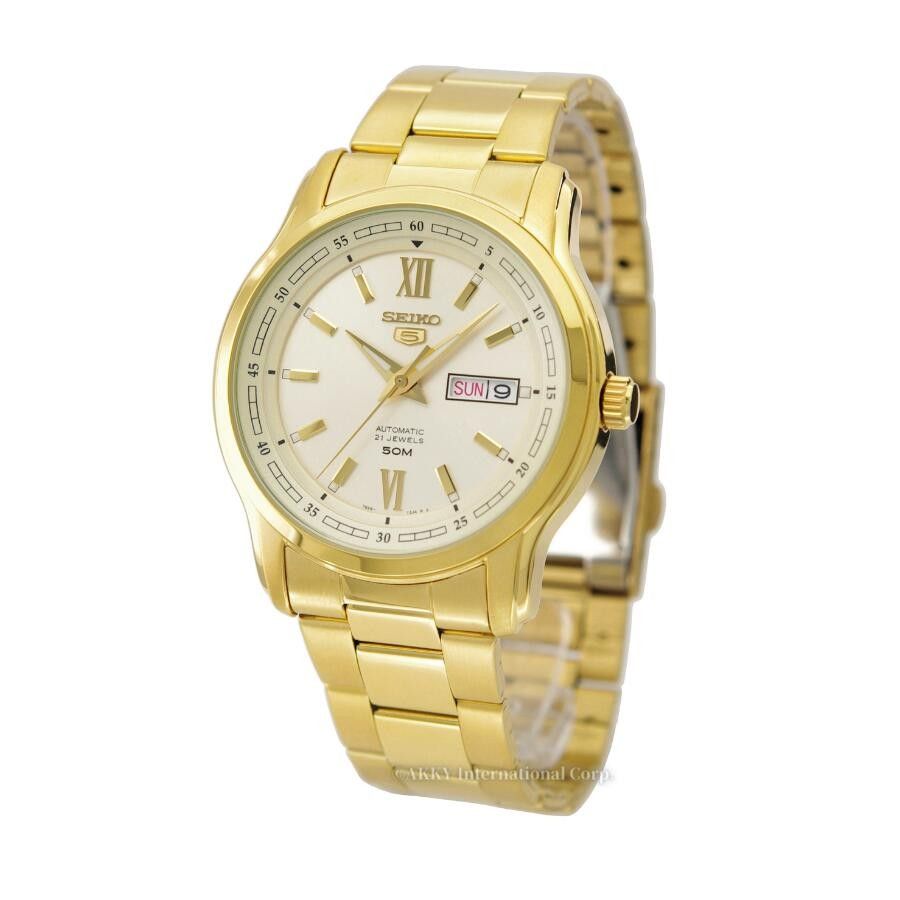 Seiko 5 Automatic Gold Tone Dial SNKP20 SNKP20K1 SNKP20K Men's Watch - Prestige Stones