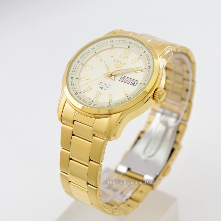 Seiko 5 Automatic Gold Tone Dial SNKP20 SNKP20K1 SNKP20K Men's Watch - Prestige Stones
