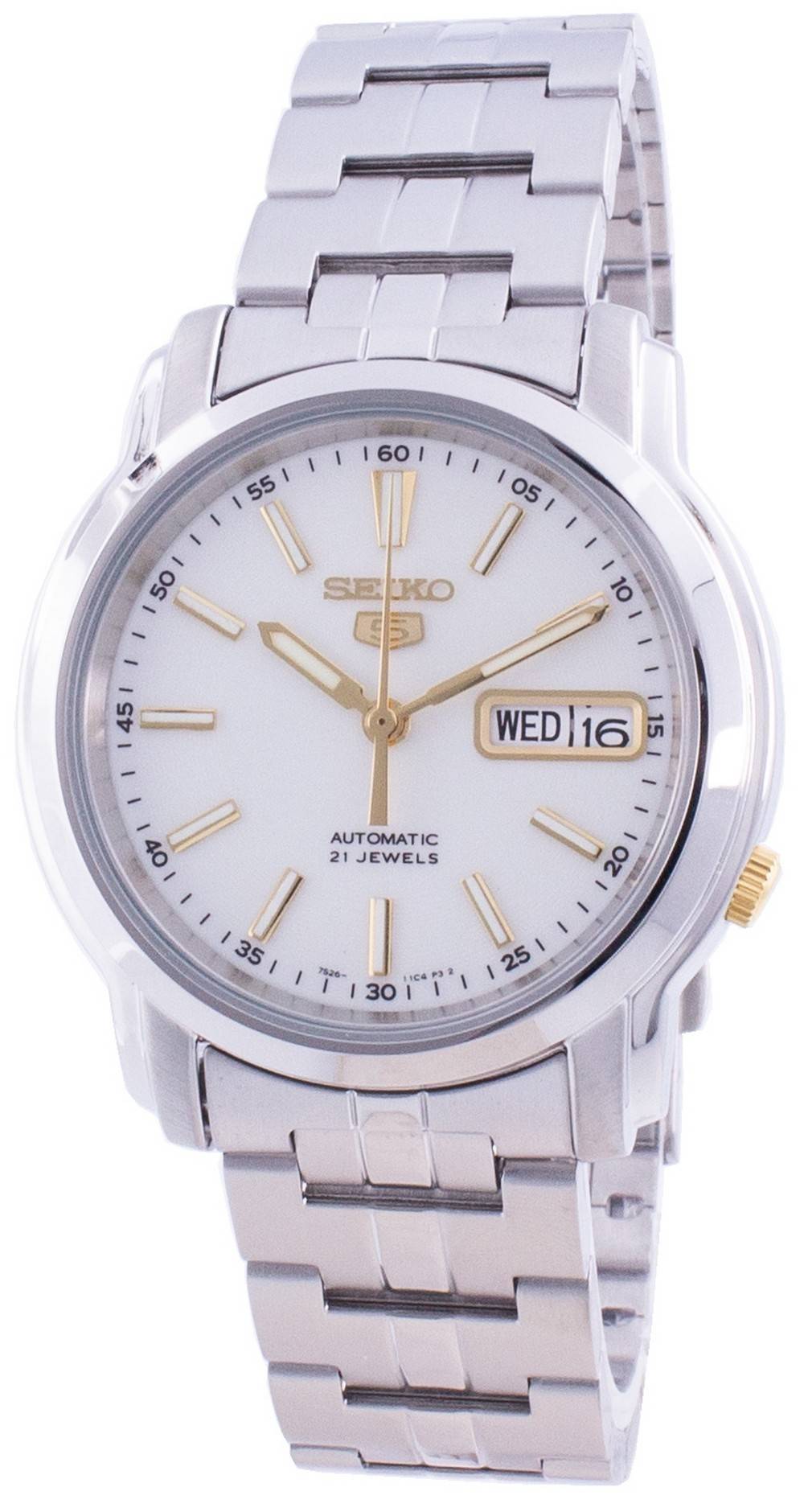 Seiko 5 Automatic White Dial SNKL77 SNKL77K1 SNKL77K Men's Watch - Prestige Stones