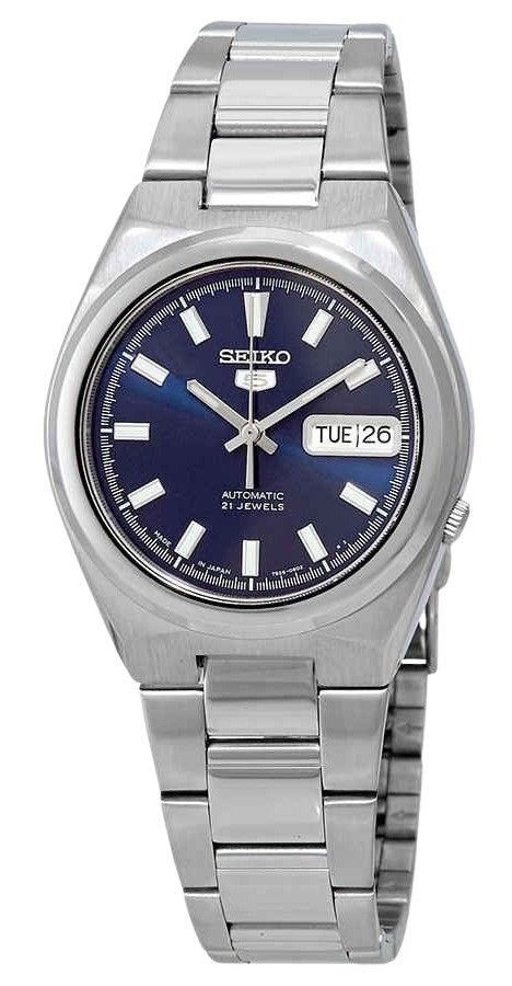 Seiko 5 Date - Day Stainless Steel Blue Dial 21 Jewels Automatic SNKC51J1 Men's Watch - Prestige Stones
