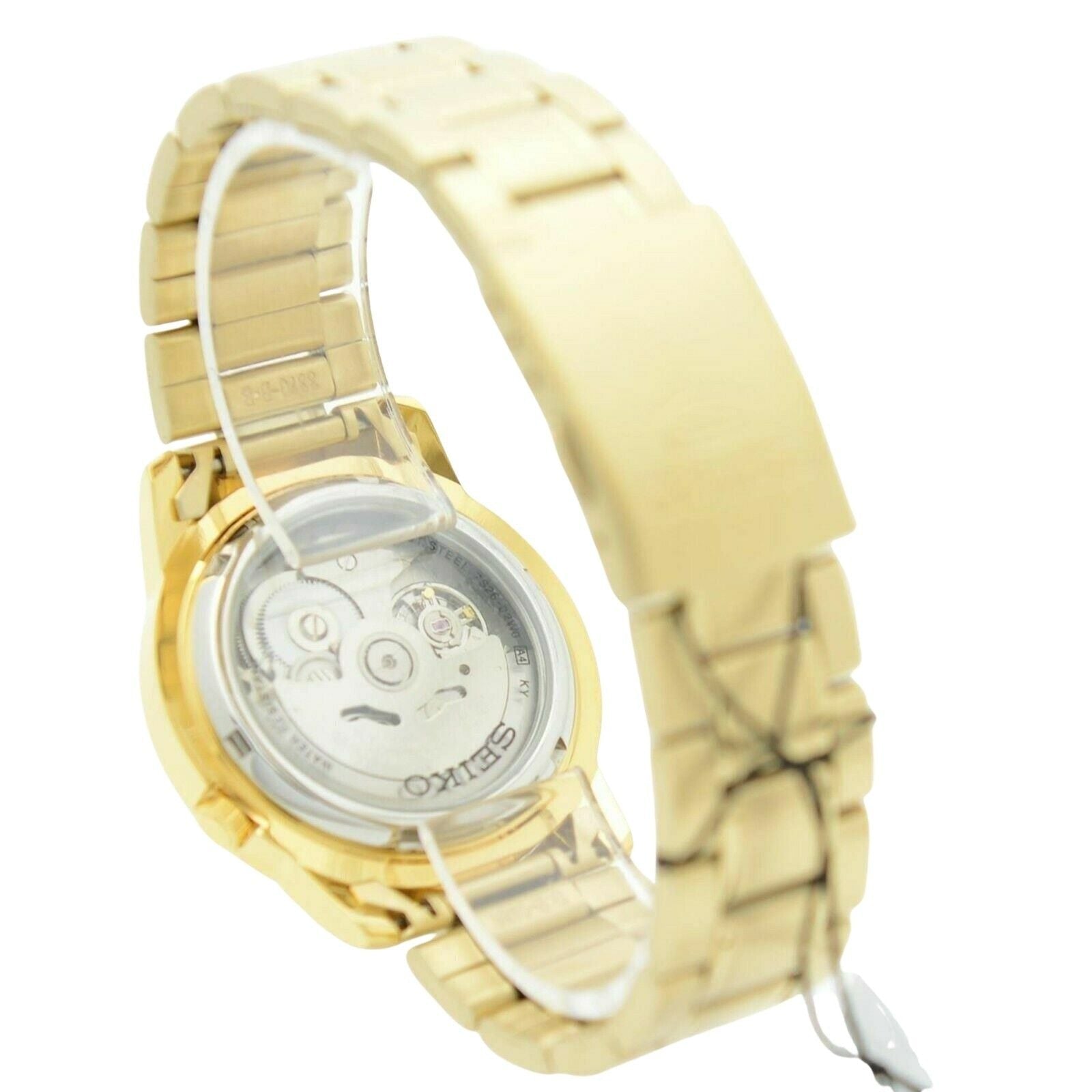 Seiko 5 Gold Tone Stainless Steel Gold Dial 21 Jewels Automatic SNKK20K1 Men's Watch - Prestige Stones