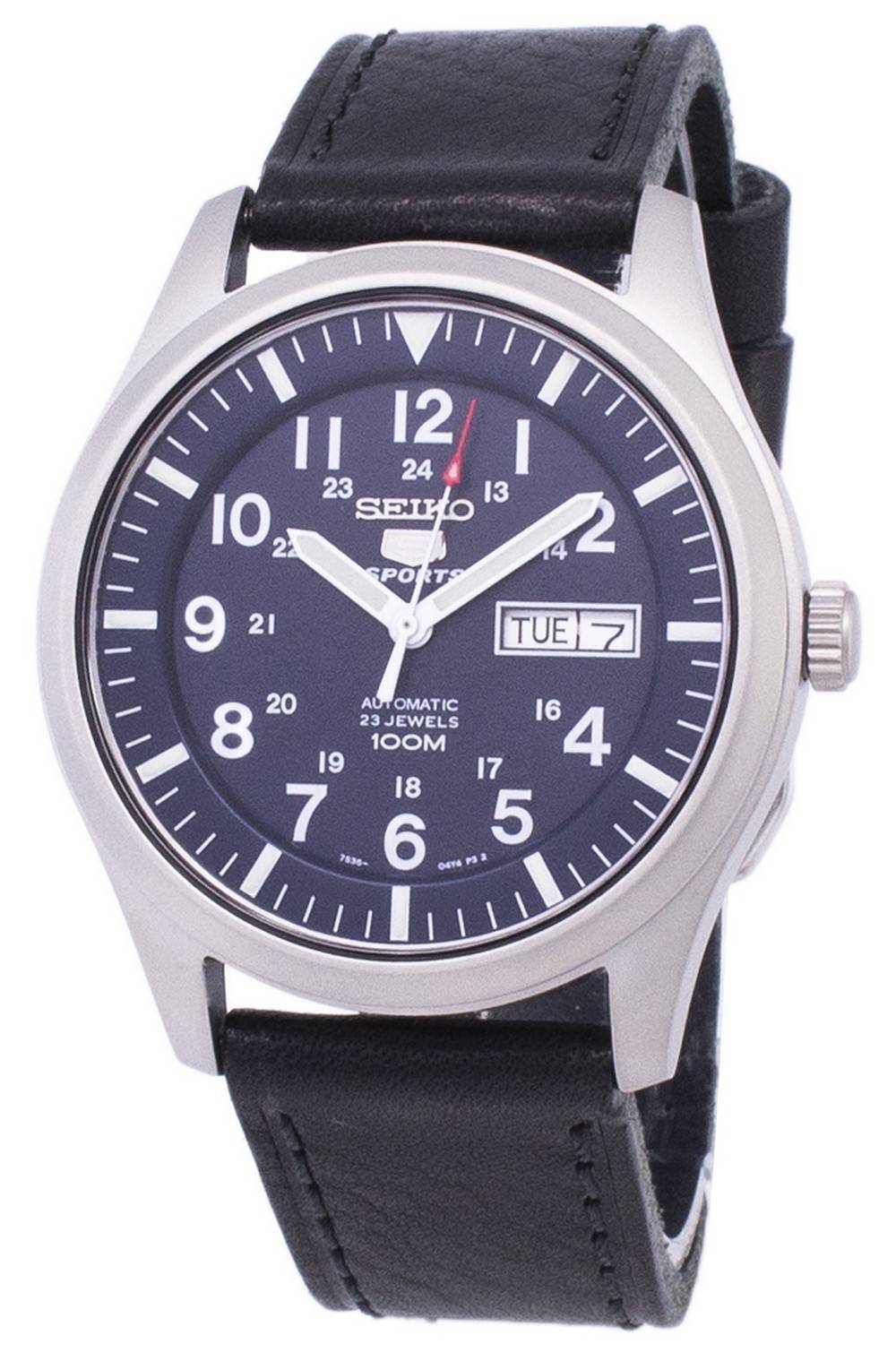 Seiko 5 Sports Automatic Black Leather SNZG11K1 - var - LS8 100M Men's Watch - Prestige Stones