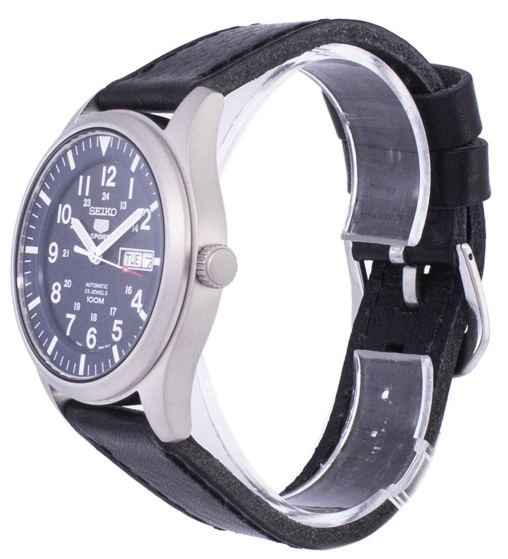 Seiko 5 Sports Automatic Black Leather SNZG11K1 - var - LS8 100M Men's Watch - Prestige Stones