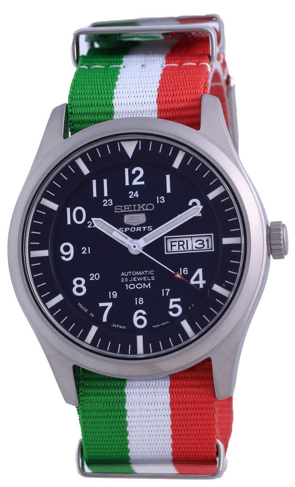 Seiko 5 Sports Automatic Polyester SNZG11J1 - var - NATO23 100M Men's Watch - Prestige Stones