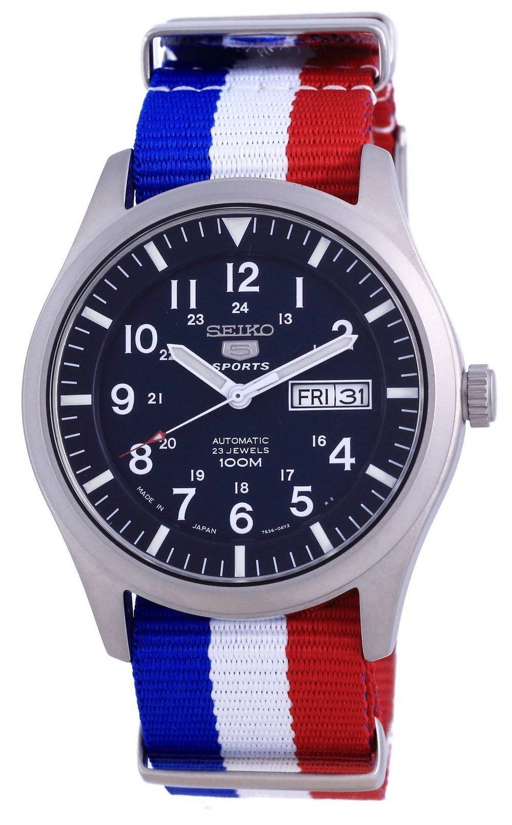 Seiko 5 Sports Automatic Polyester SNZG11J1 - var - NATO25 100M Men's Watch - Prestige Stones