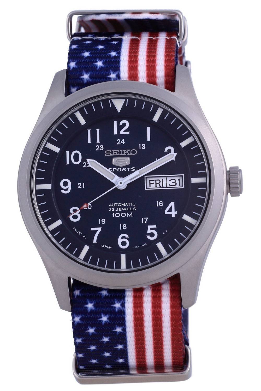 Seiko 5 Sports Automatic Polyester SNZG11J1 - var - NATO27 100M Men's Watch - Prestige Stones