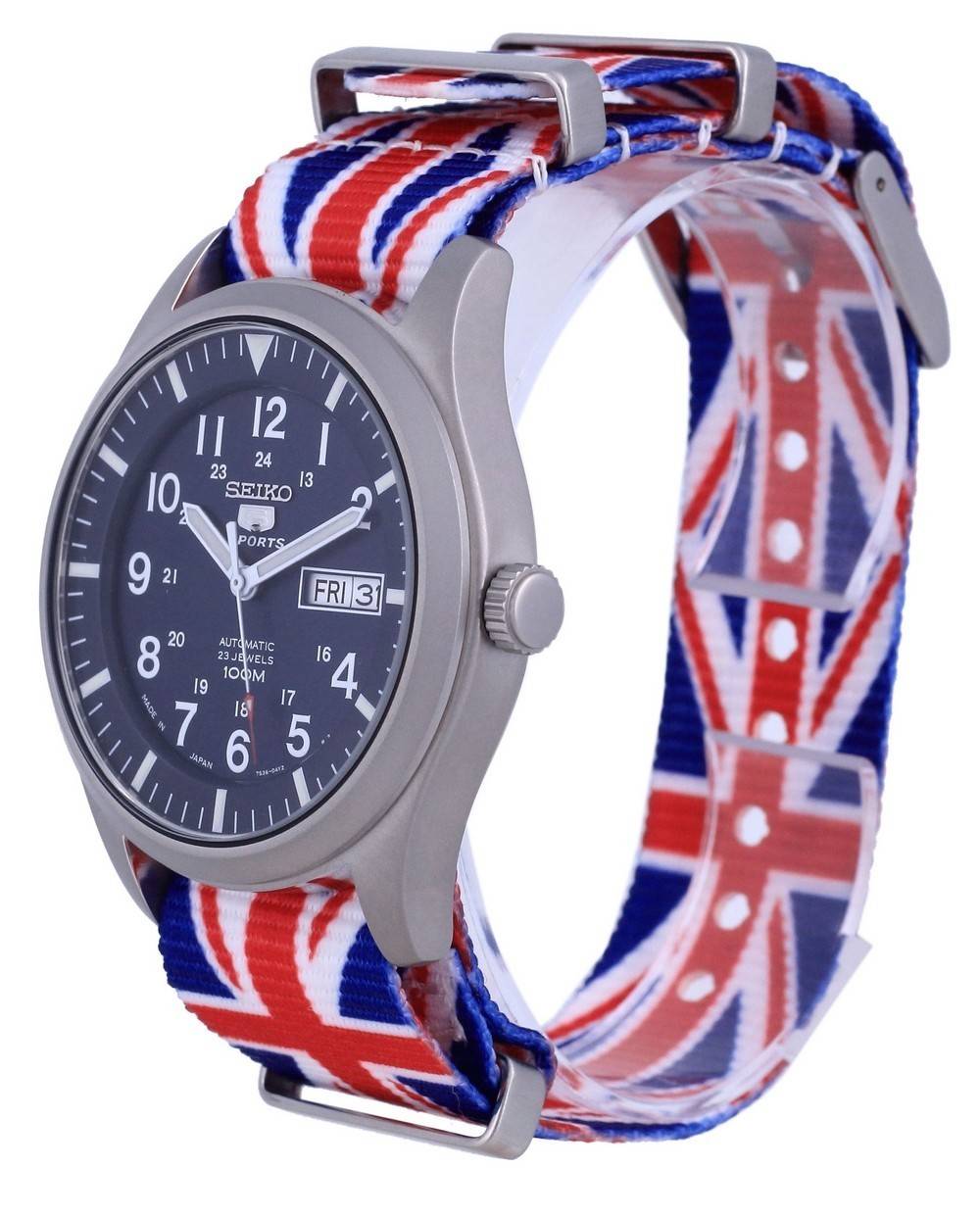 Seiko 5 Sports Automatic Polyester SNZG11J1 - var - NATO28 100M Men's Watch - Prestige Stones