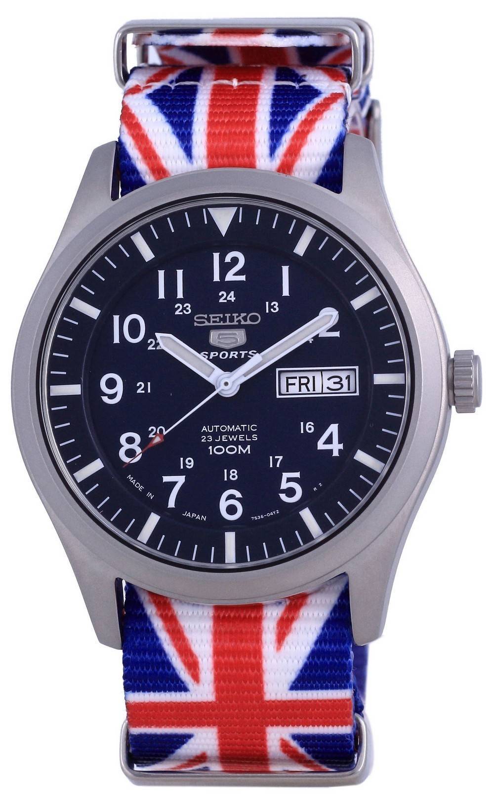 Seiko 5 Sports Automatic Polyester SNZG11J1 - var - NATO28 100M Men's Watch - Prestige Stones