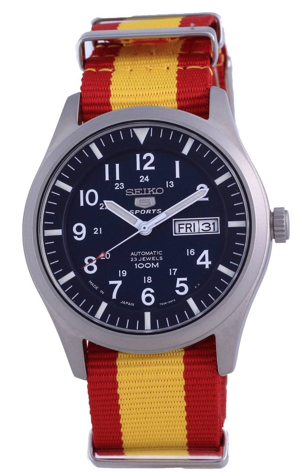 Seiko 5 Sports Automatic Polyester SNZG11J1 - var - NATO29 100M Men's Watch - Prestige Stones