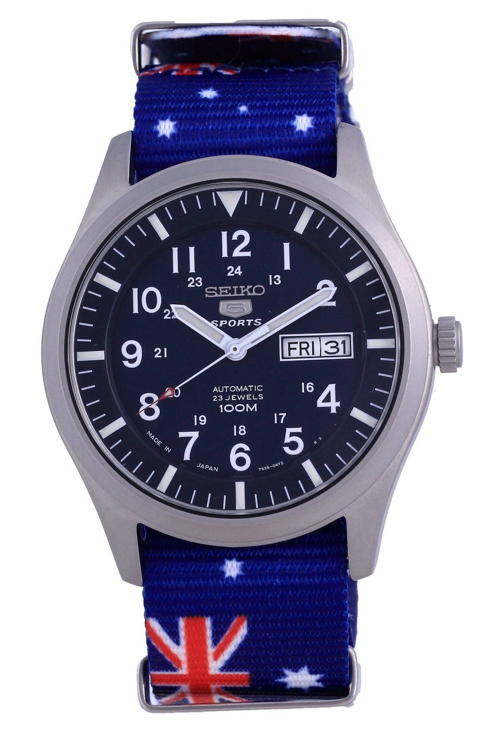 Seiko 5 Sports Automatic Polyester SNZG11J1 - var - NATO30 100M Men's Watch - Prestige Stones