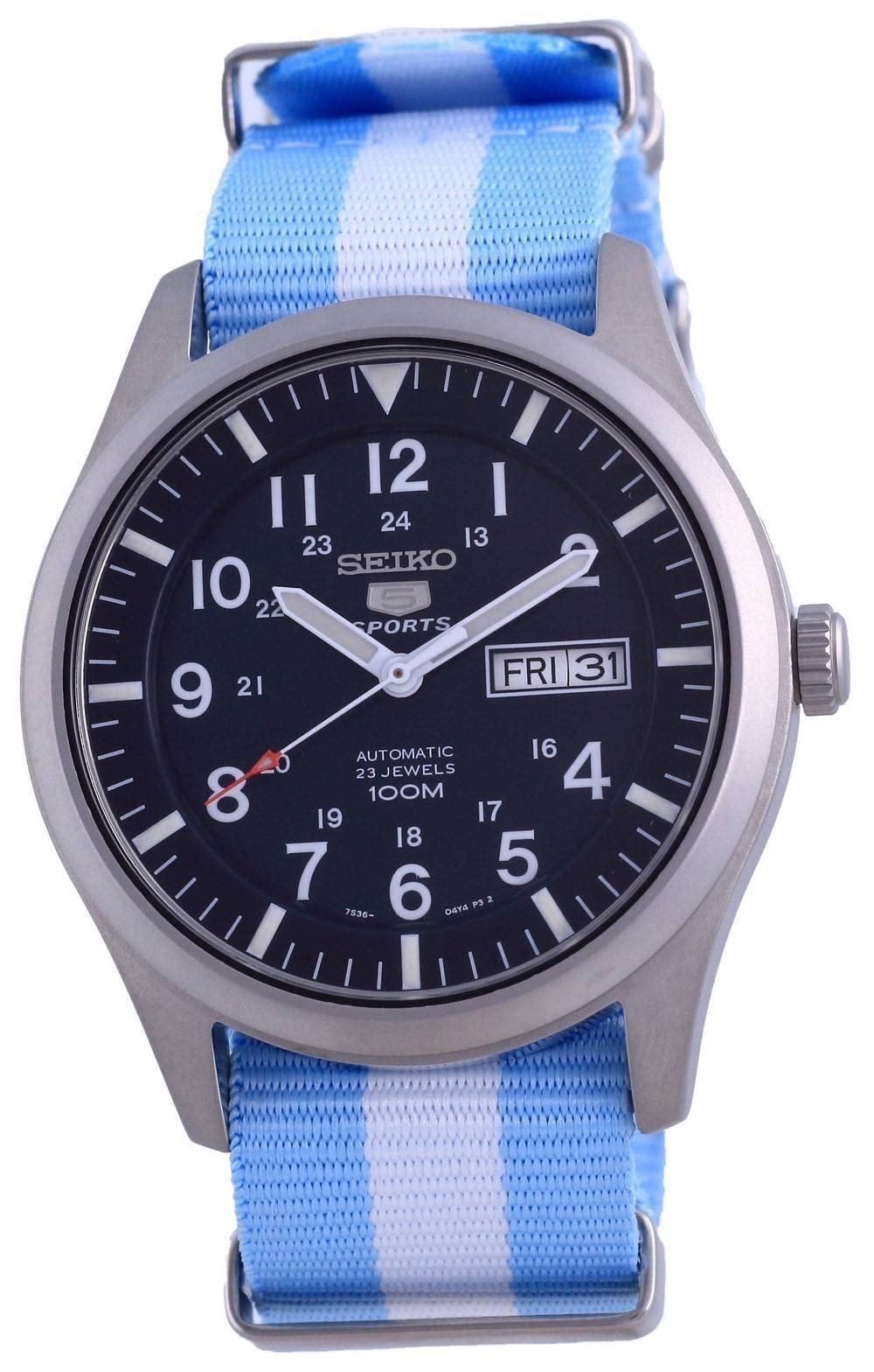 Seiko 5 Sports Automatic Polyester SNZG11K1 - var - NATO24 100M Men's Watch - Prestige Stones