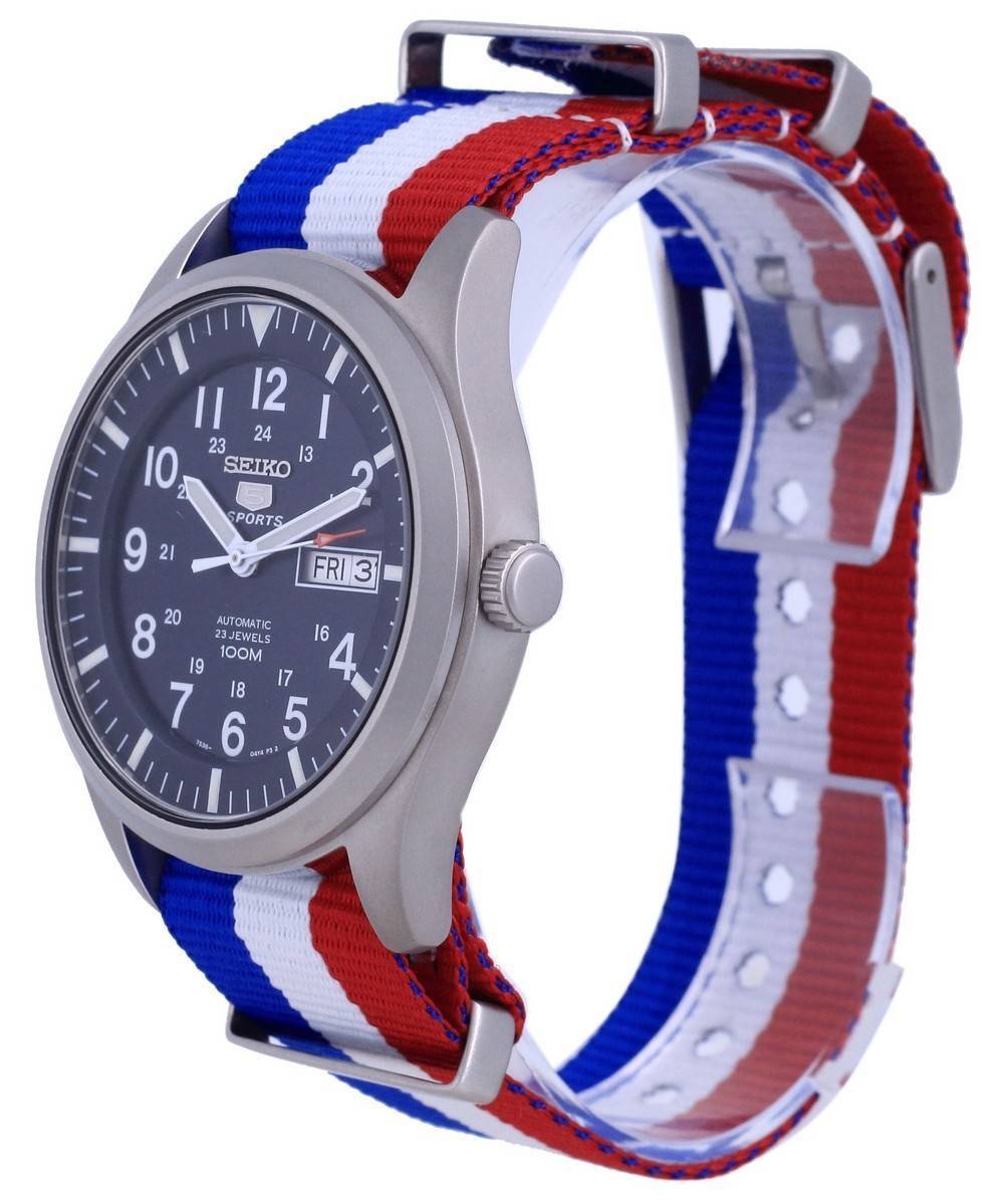 Seiko 5 Sports Automatic Polyester SNZG11K1 - var - NATO25 100M Men's Watch - Prestige Stones