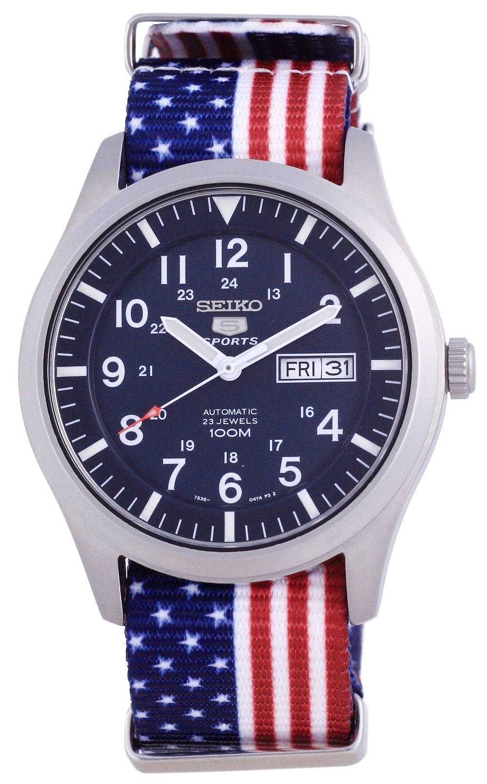 Seiko 5 Sports Automatic Polyester SNZG11K1 - var - NATO27 100M Men's Watch - Prestige Stones