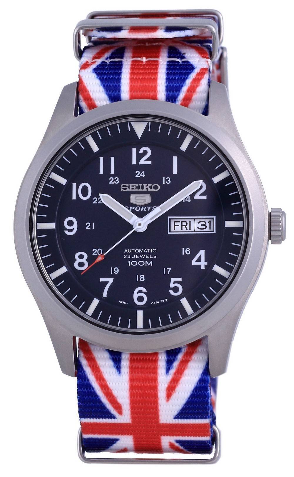 Seiko 5 Sports Automatic Polyester SNZG11K1 - var - NATO28 100M Men's Watch - Prestige Stones