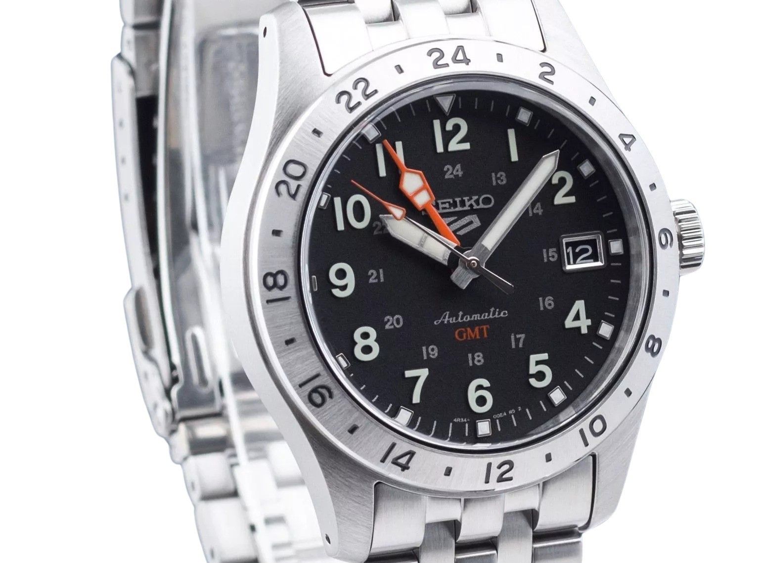 Seiko 5 Sports GMT Field Series Stainless Steel Black Dial Automatic SSK023K1 100 Men's Watch - Prestige Stones